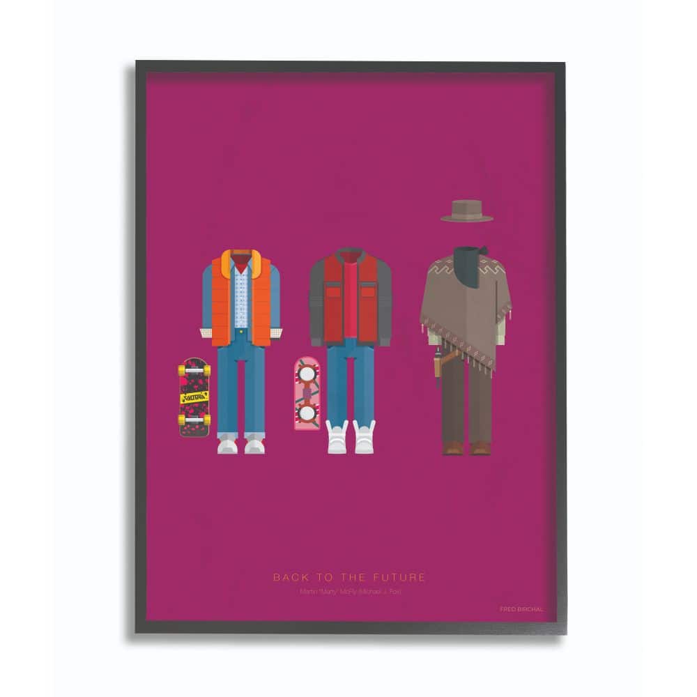 Stupell Industries Back to the Future Famous Characters Fashion Design with Black Frame Wall Accent