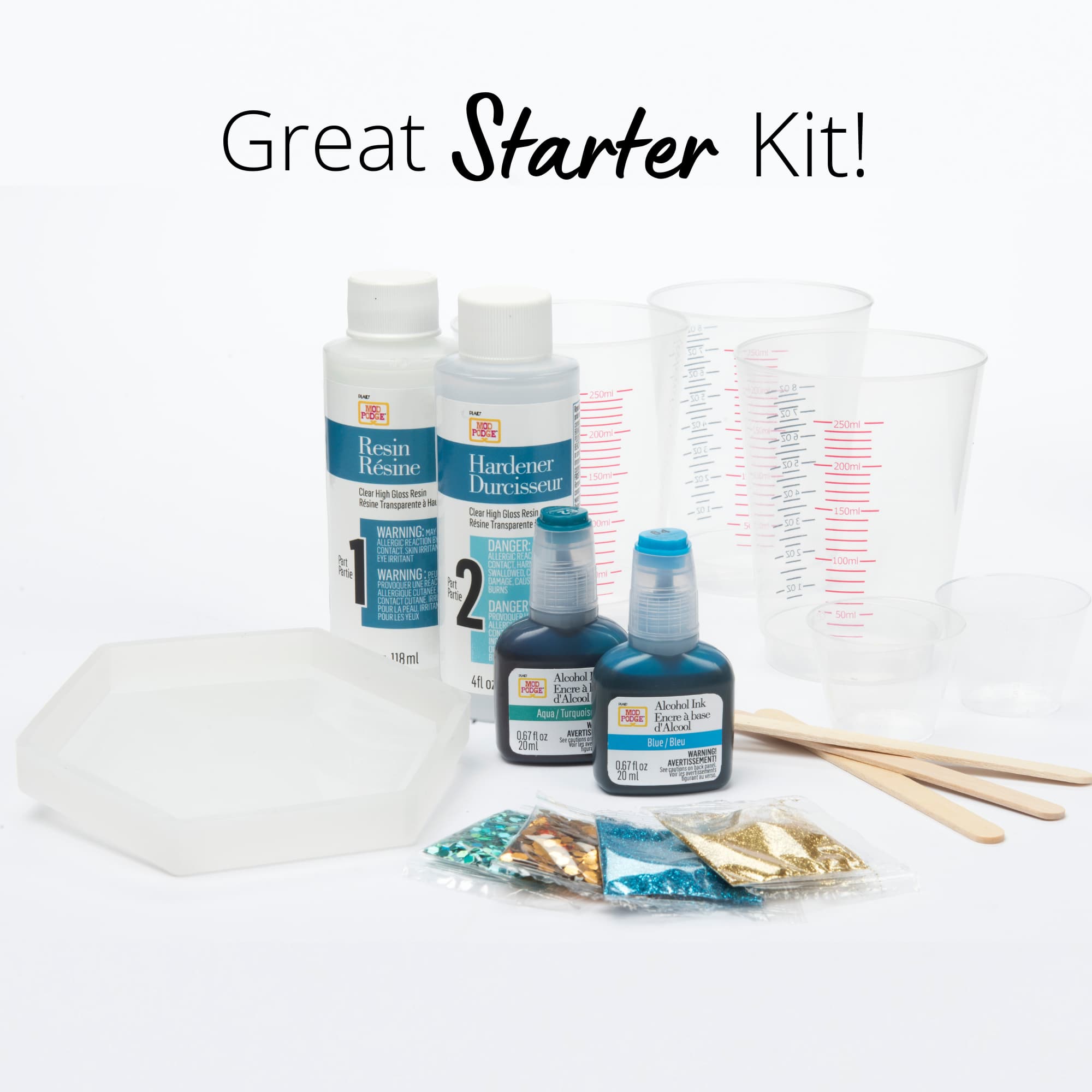 Mod Podge® Blue & Gold Do-It-Yourself Hexagon Coaster Kit