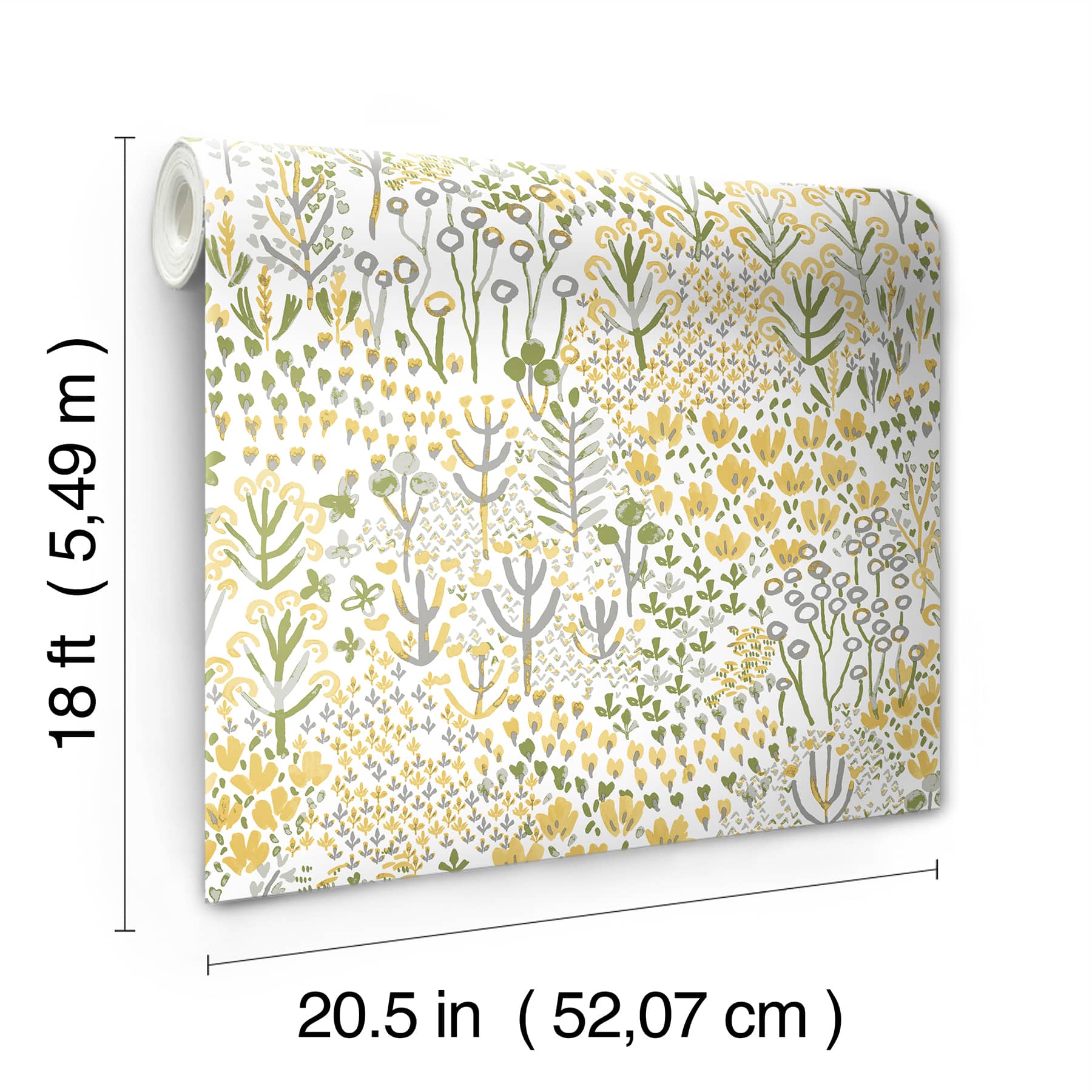 NuWallpaper Flower Parade Yellow Peel &#x26; Stick Wallpaper