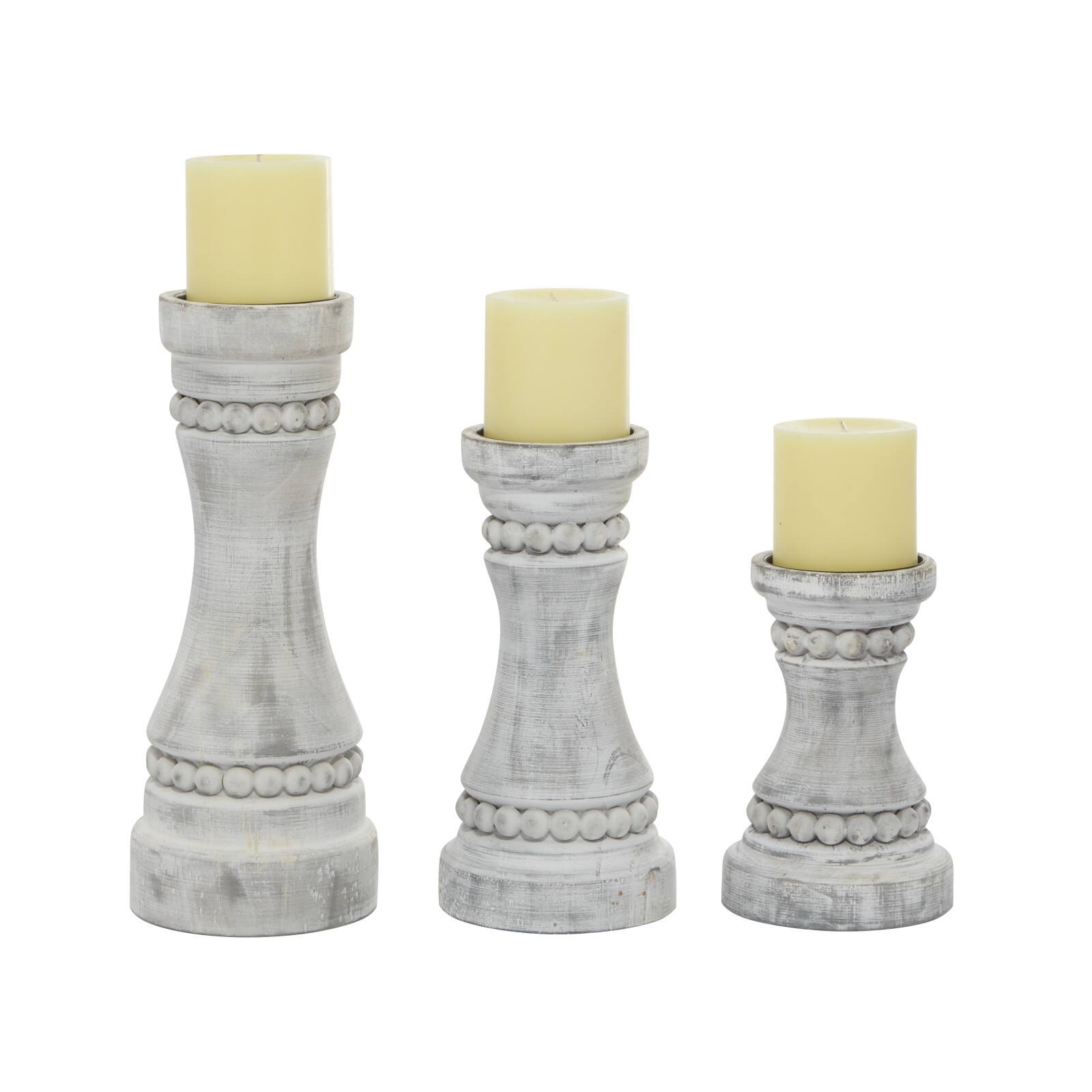 Gray Wood Farmhouse Candle Holder Set Michaels