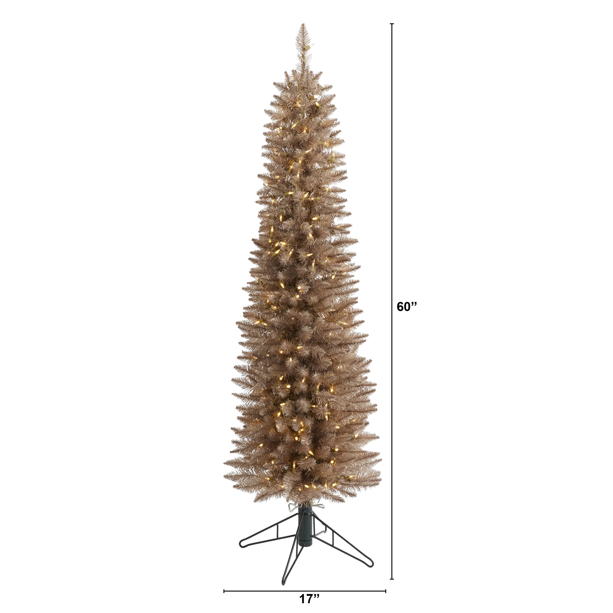 5ft. Pre-Lit Champagne Artificial Christmas Tree, Clear LED Lights
