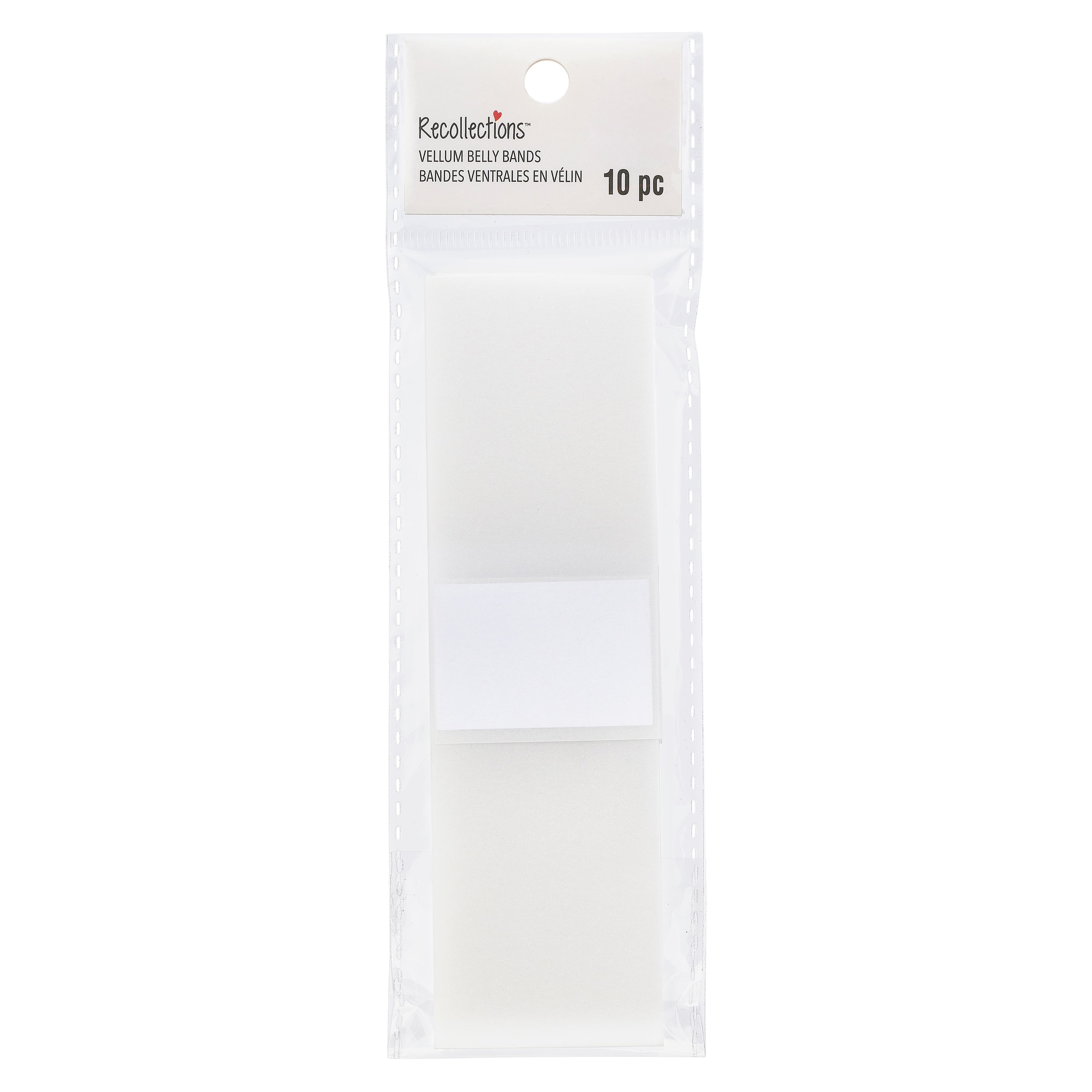 A7 White Vellum Belly Bands by Recollections&#x2122;, 10ct.