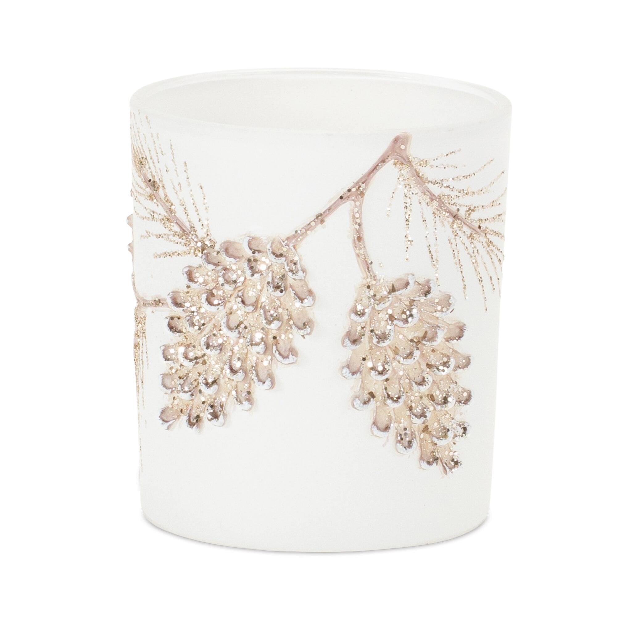 3.5" Glittered Pinecone Candle Holders, 6ct.