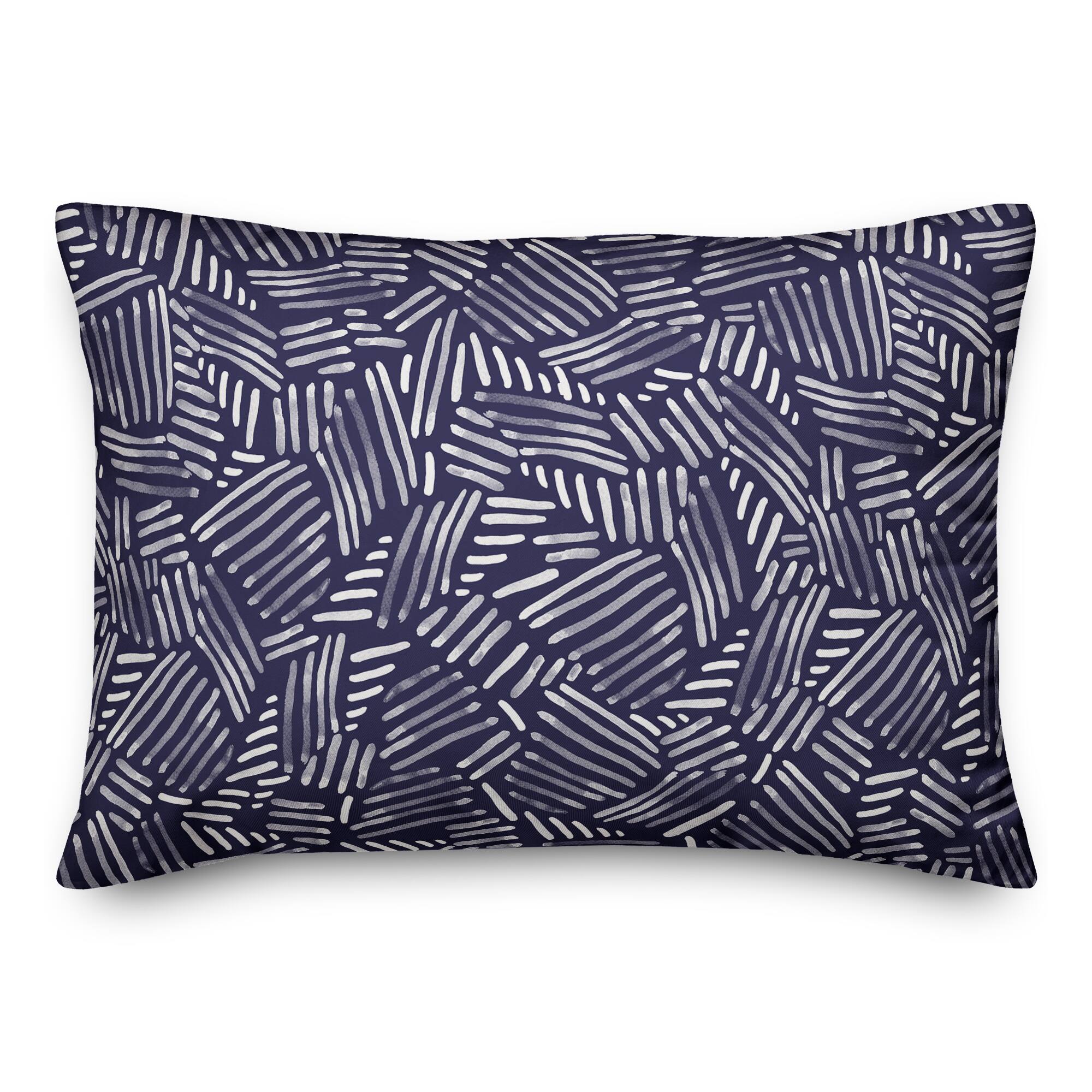 Navy Watercolor 14" x 20" Indoor / Outdoor Pillow
