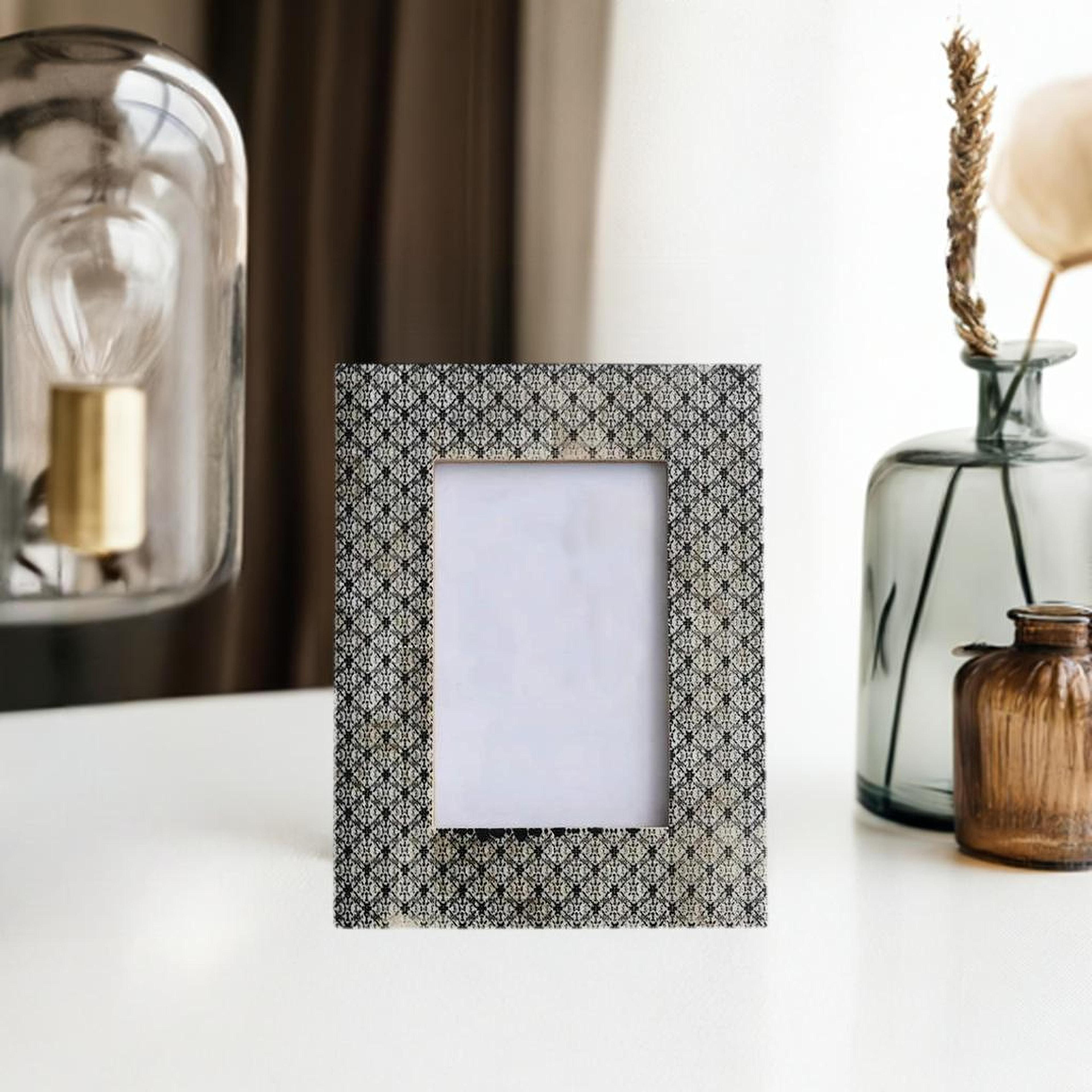 Hello Honey® Gray Handmade Glass 4" x 6" Photo Frame