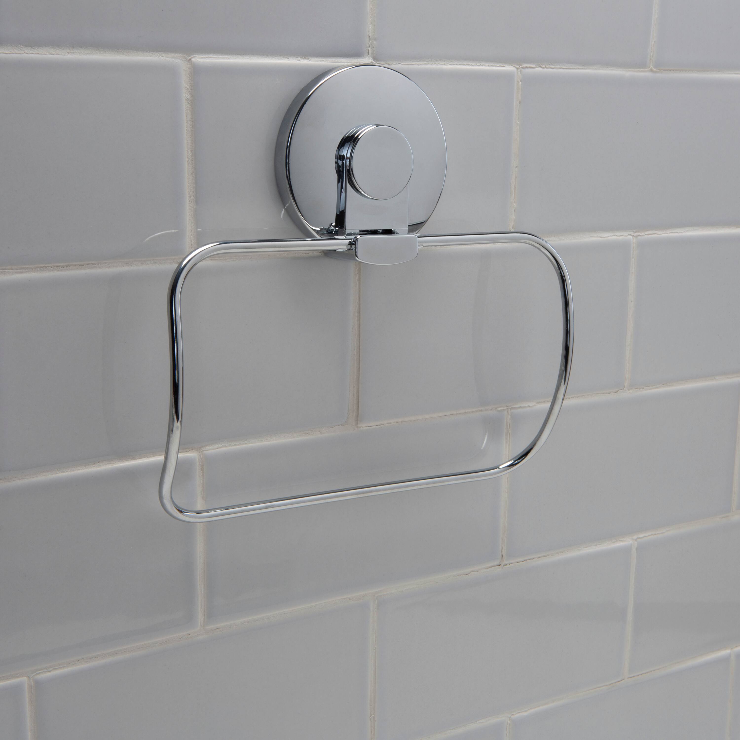 Bath Bliss Chrome Gel Suction Towel Holder