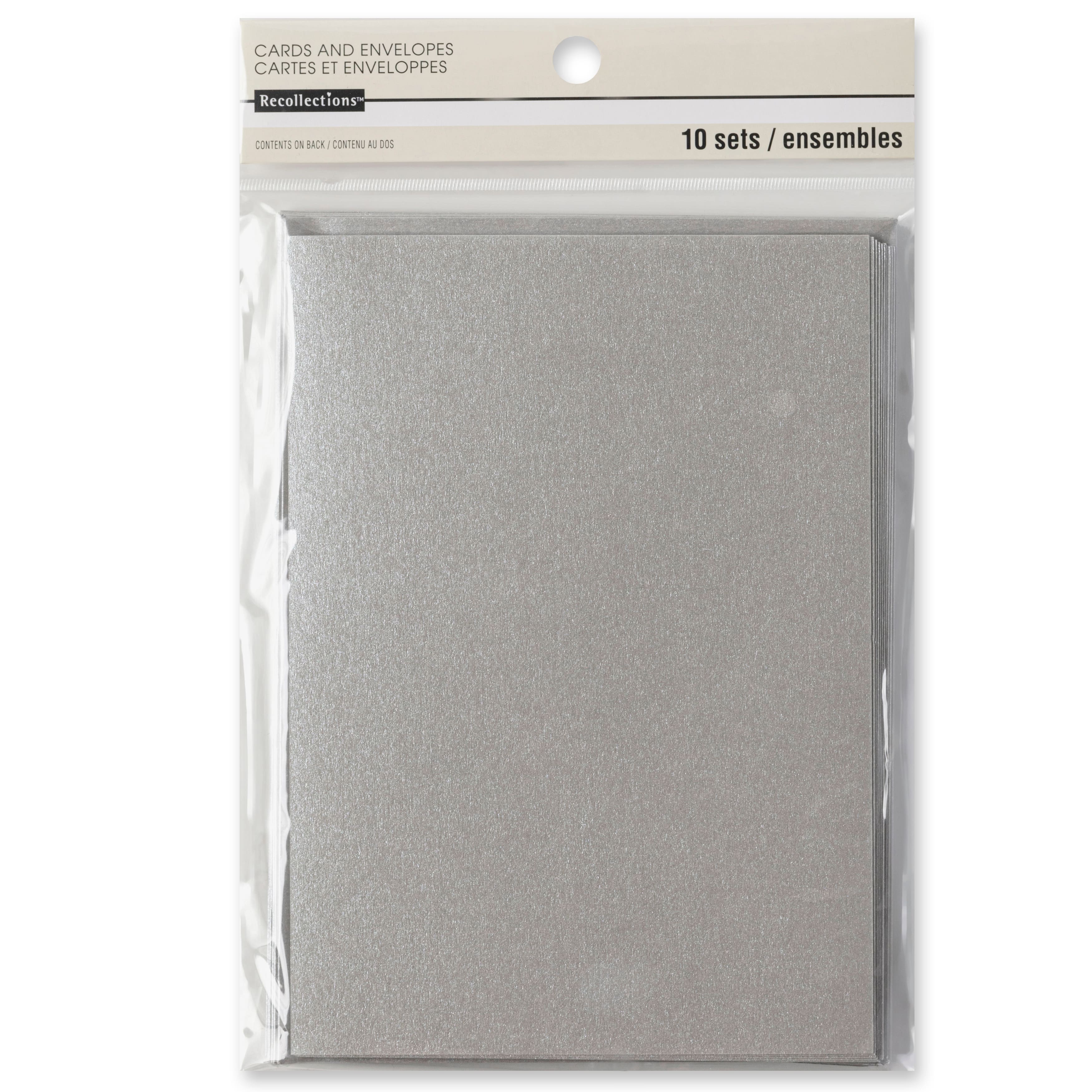 12 Packs: 10 ct. (120 total) Silver Shimmer Cards &#x26; Envelopes by Recollections&#x2122;, 5&#x22; x 7&#x22;