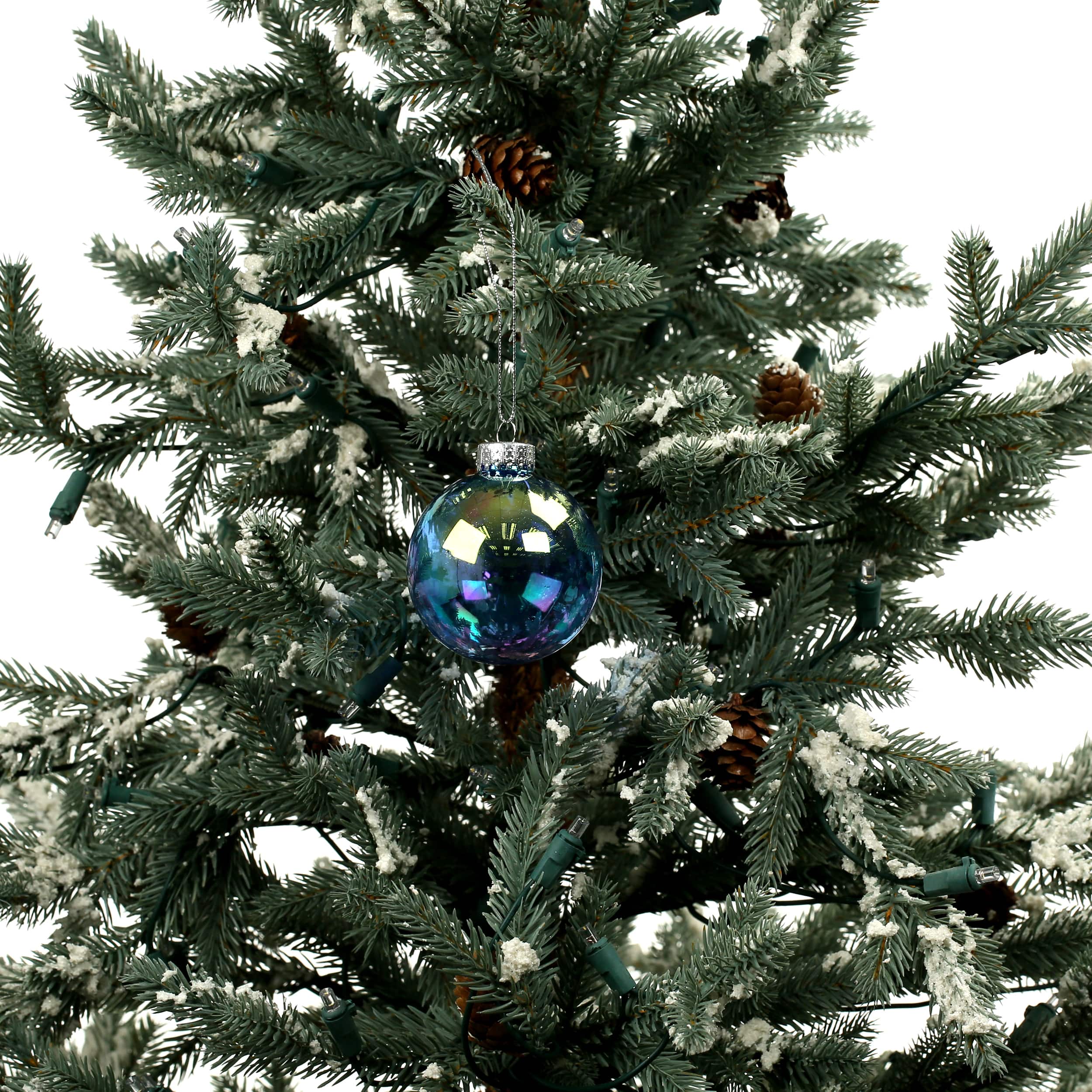6 Pack 2.5&#x22; Light Blue Iridescent Glass Ball Ornaments by Ashland&#xAE;