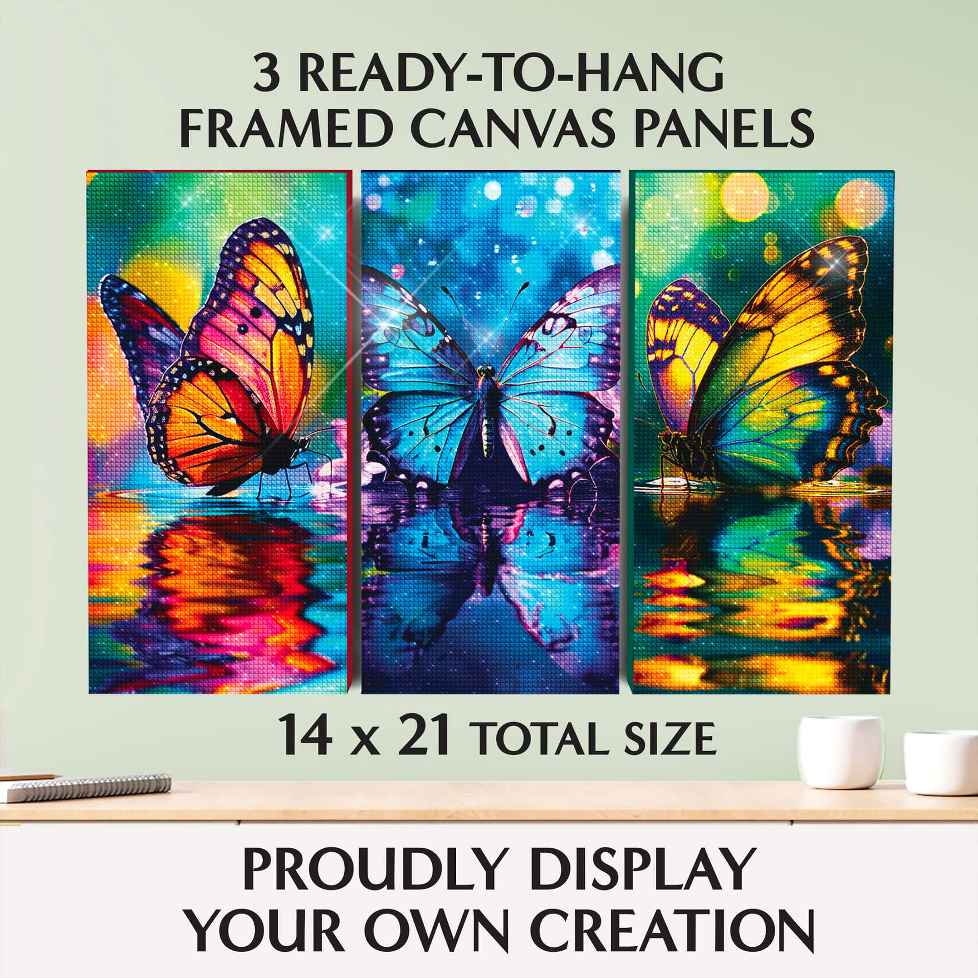 ArtSkills® Brilliant Art Enchanted Butterflies Stretched Canvas Diamond Painting Kit