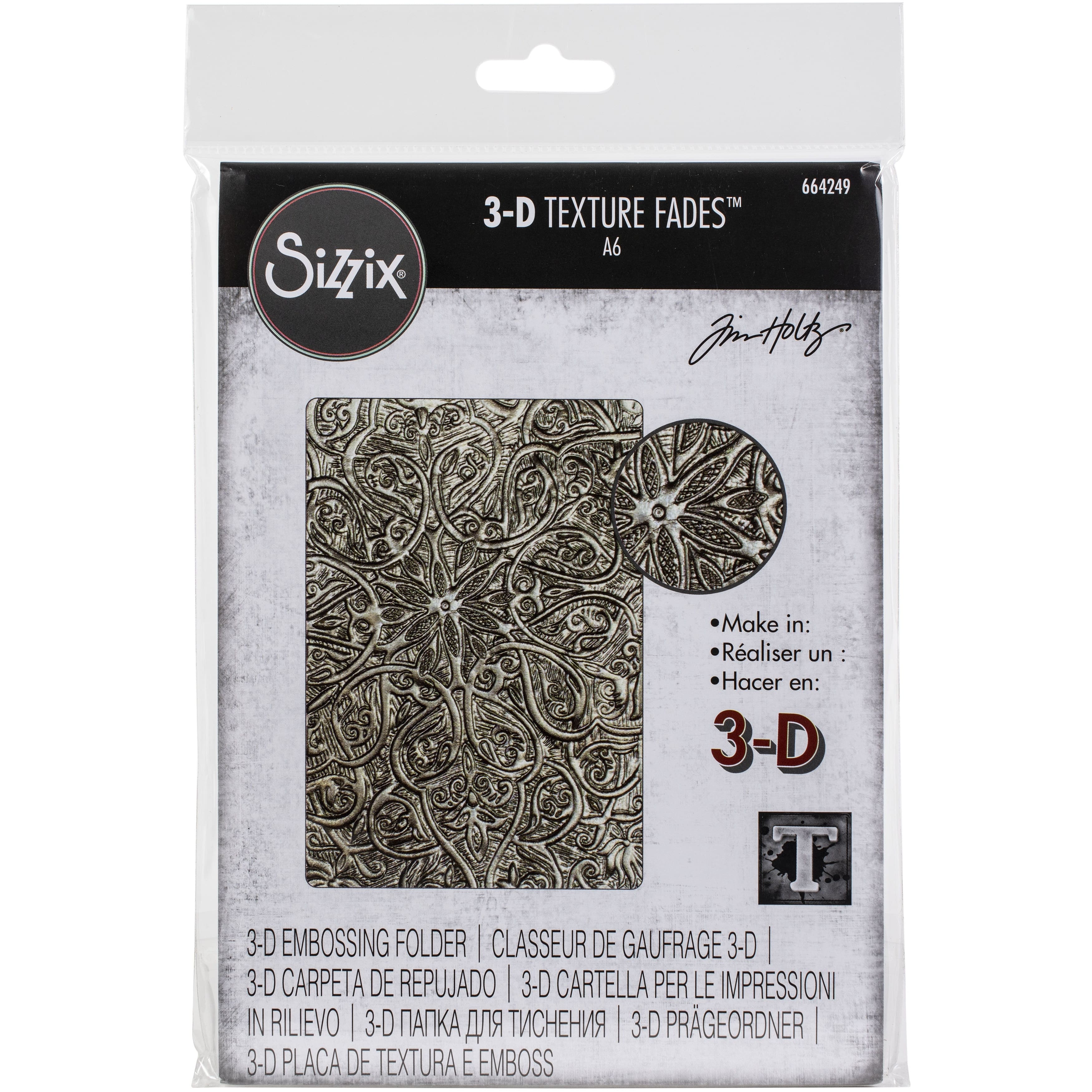 Sizzix® 3D Texture Fades™ Tim Holtz® Engraved Embossing Folder