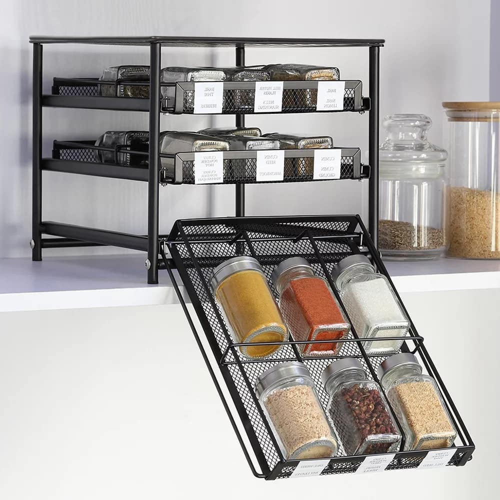 3-Tier 18-Bottle Spice Rack Organizer