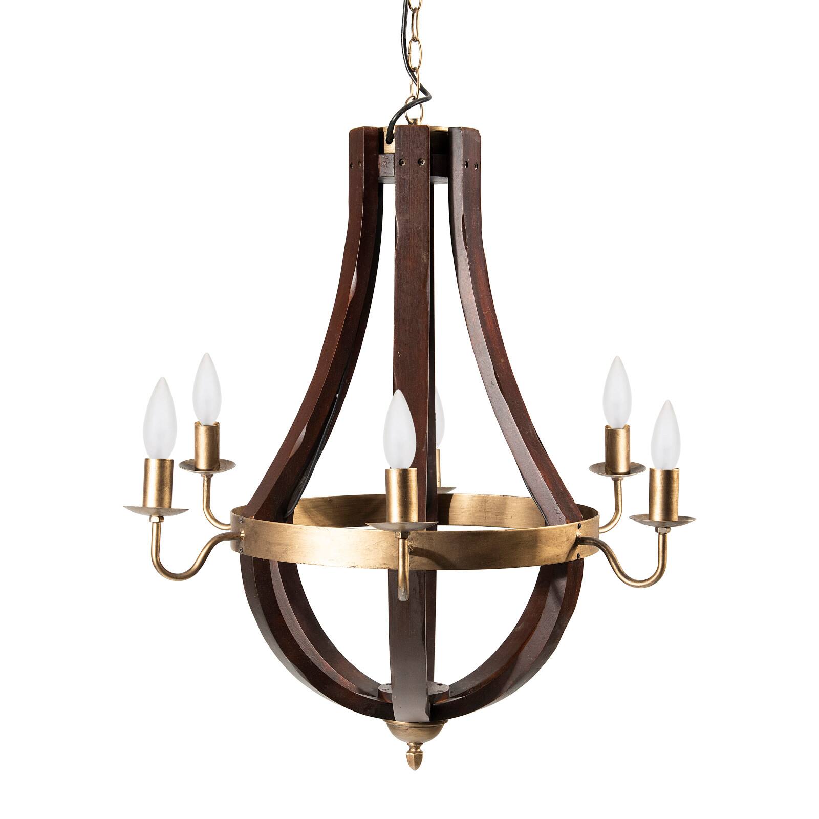 Hello Honey® 30'' Gold Wood & Metal Chandelier