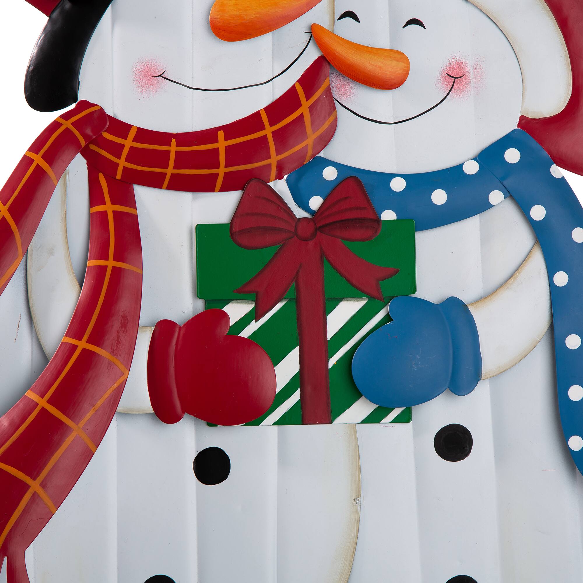 Glitzhome&#xAE; 2.5ft. Metal Lovely Snowman Yard Stake