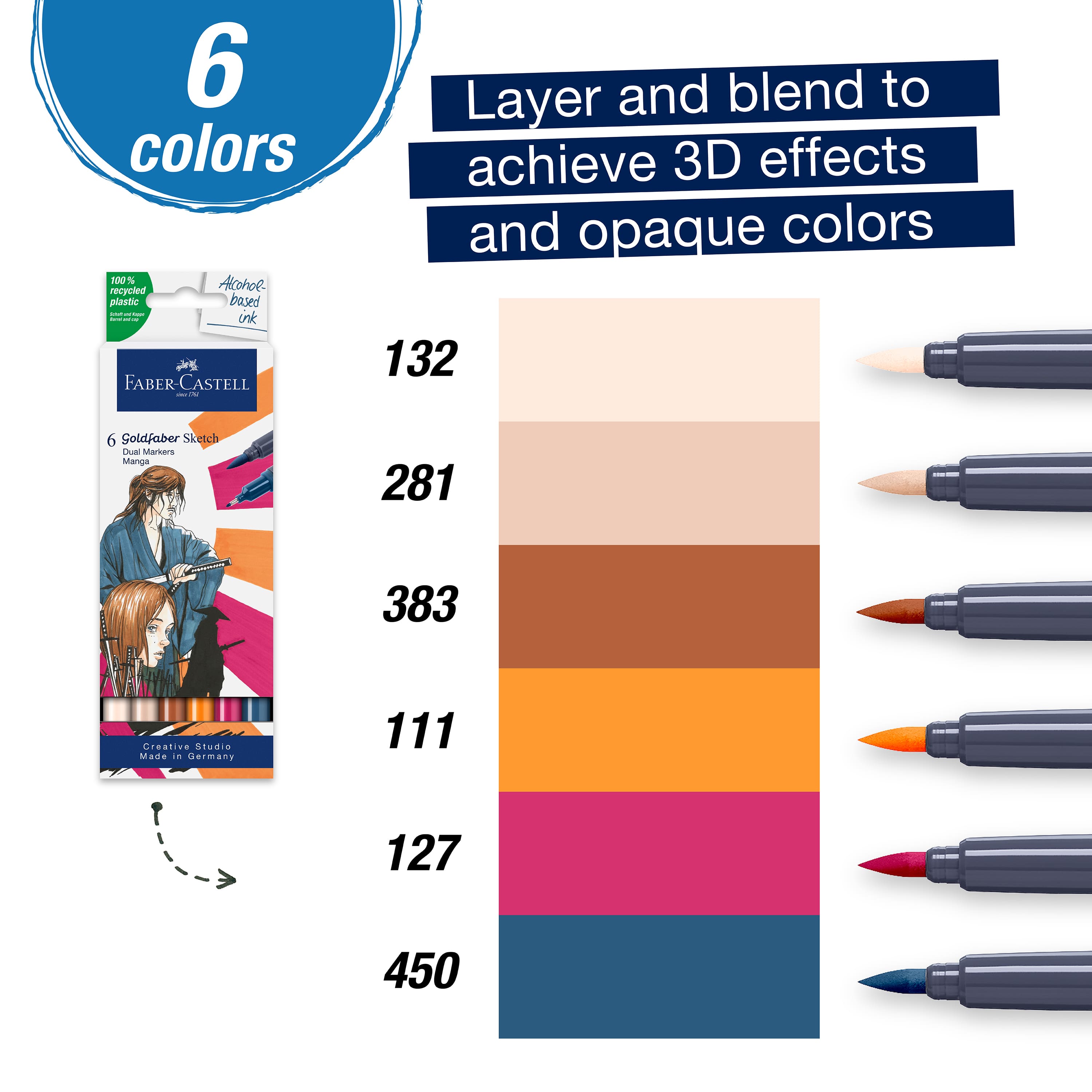 Faber-Castell&#xAE; Manga Goldfaber Sketch Markers