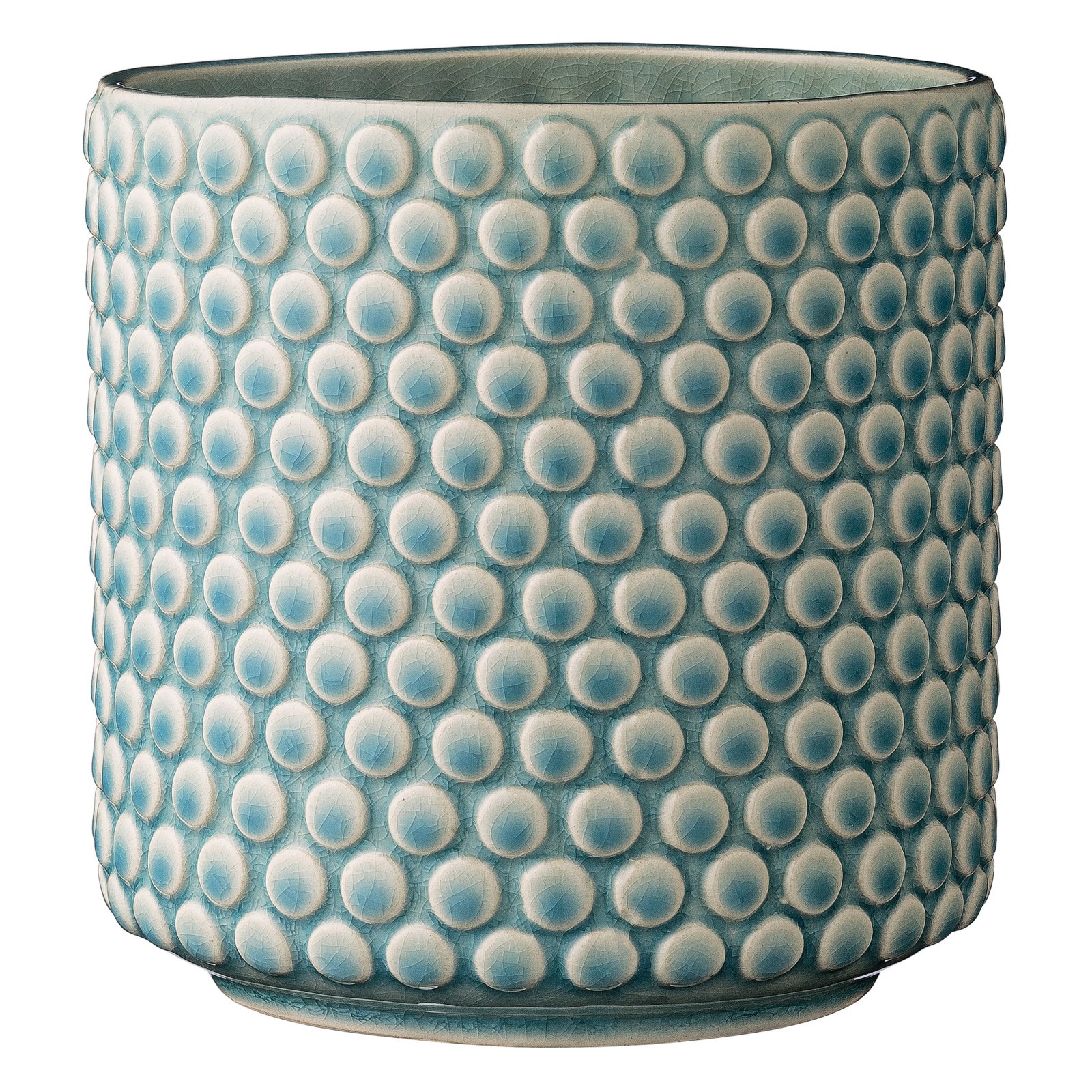 Hello Honey® Round Polka Dot Stoneware Flower Pot