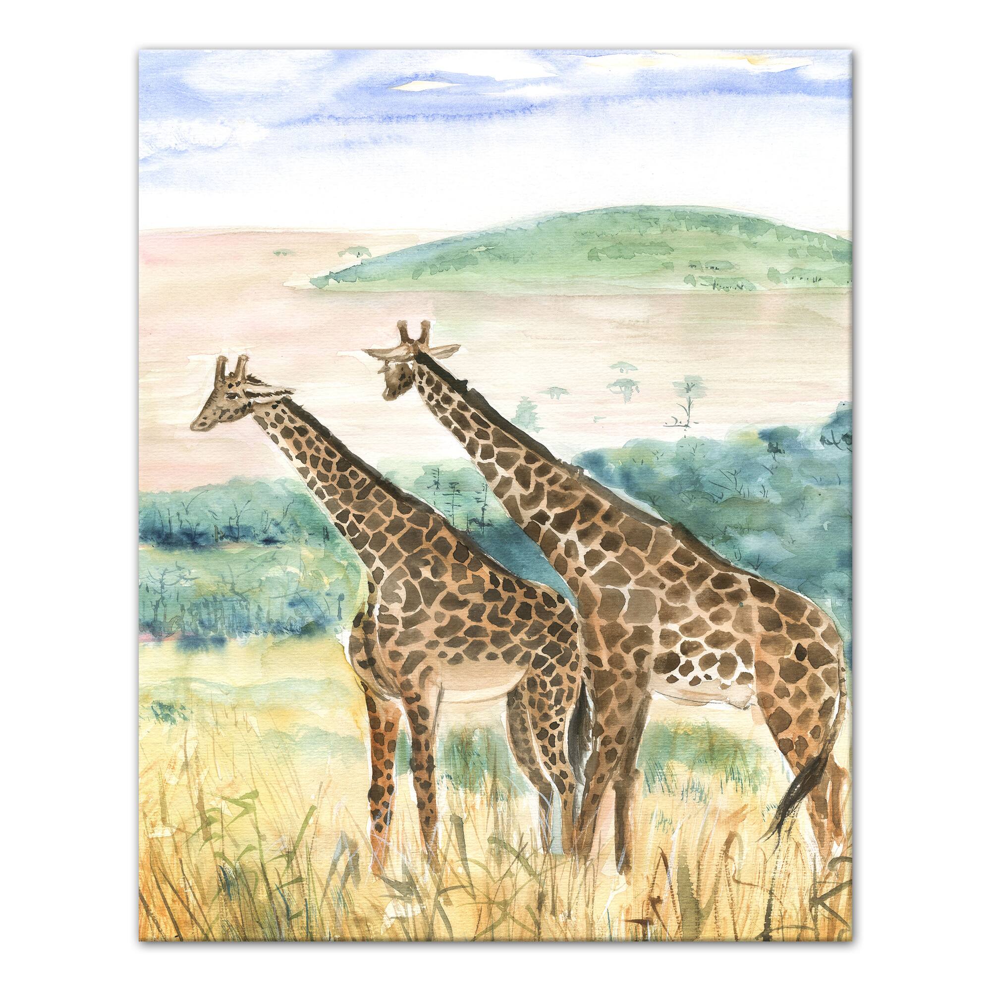Giraffe Buddies 16" x 20" Canvas Wall Art