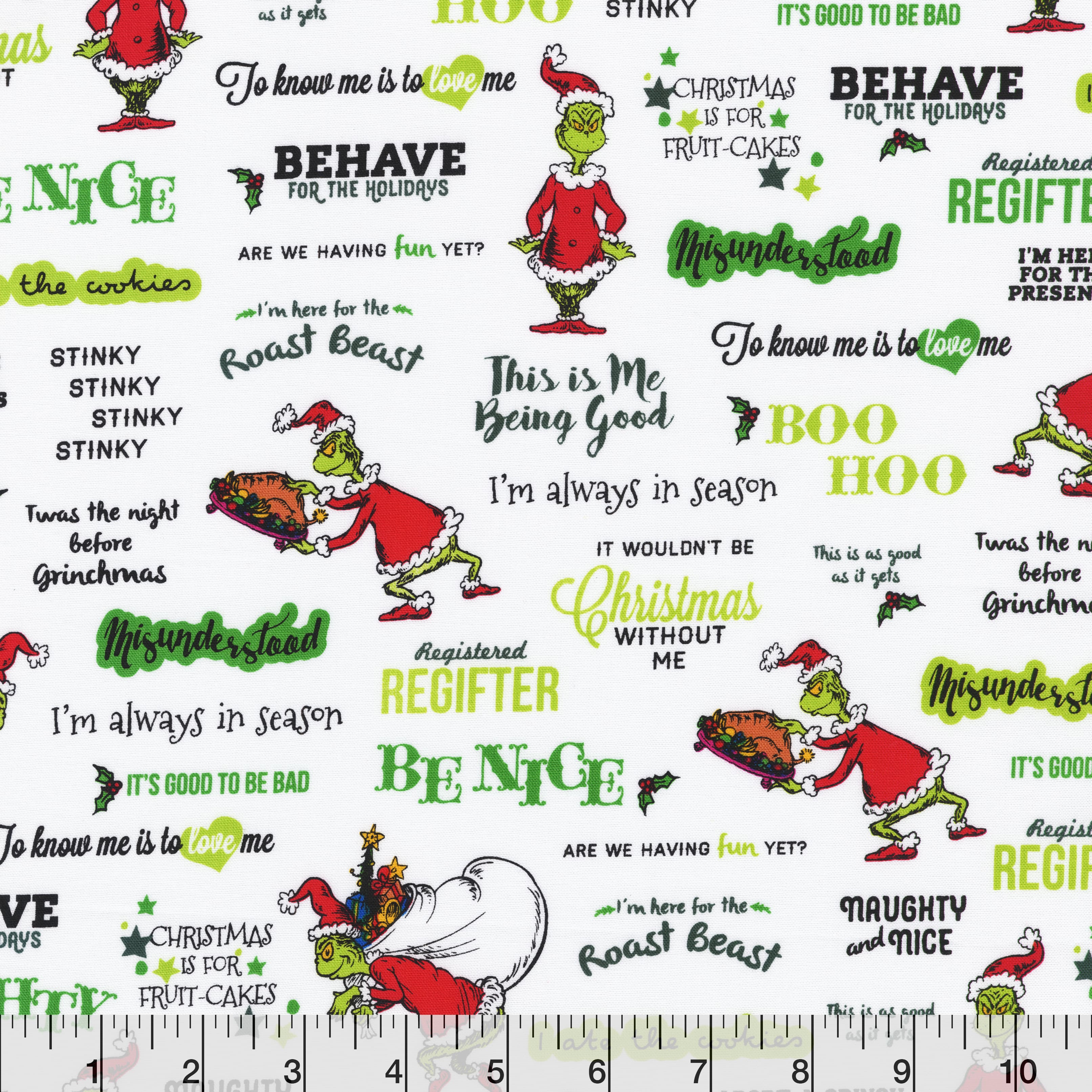 Dr. Seuss&#x2122; The Grinch Words Cotton Fabric