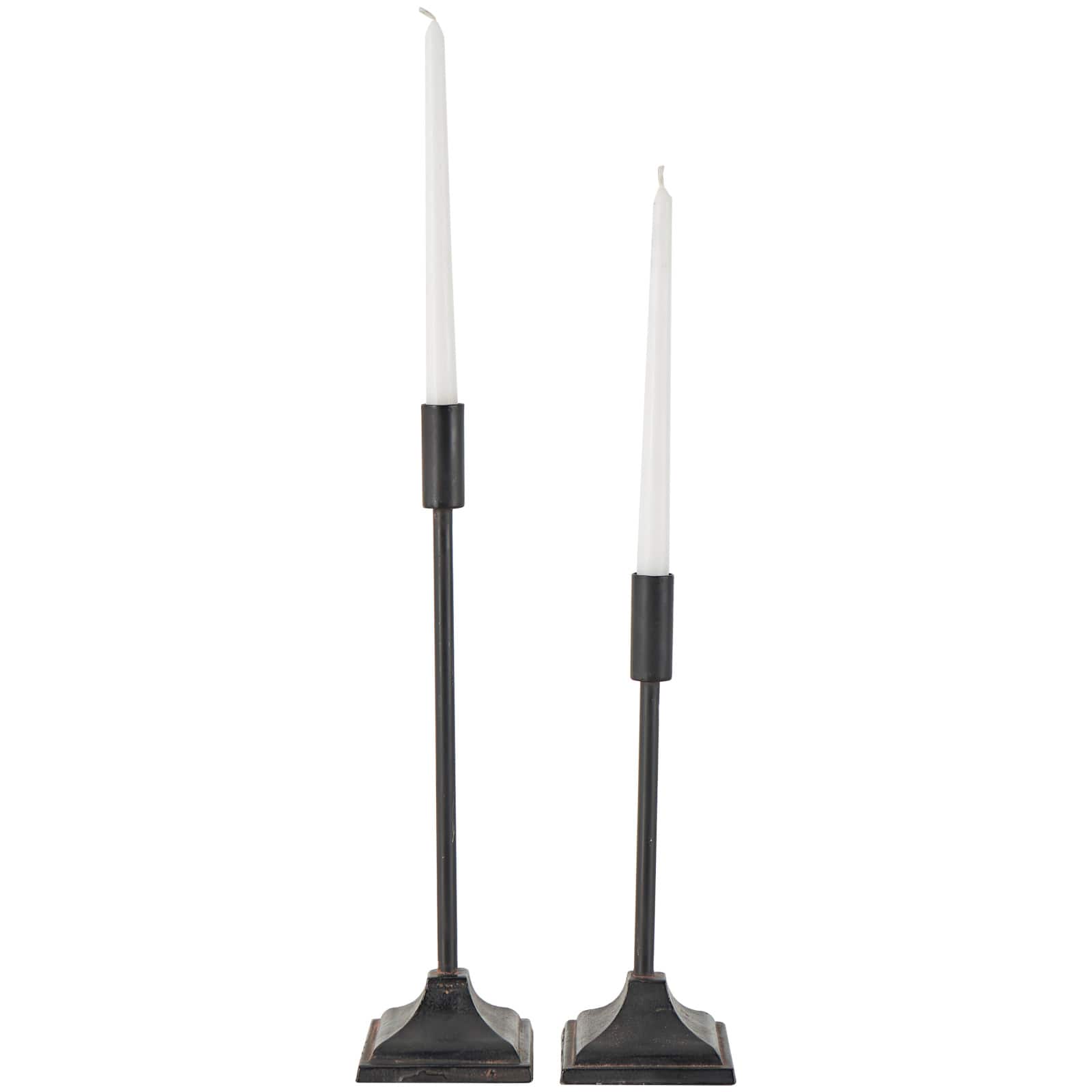 Black Metal Slim Minimalistic Candle Holder Set