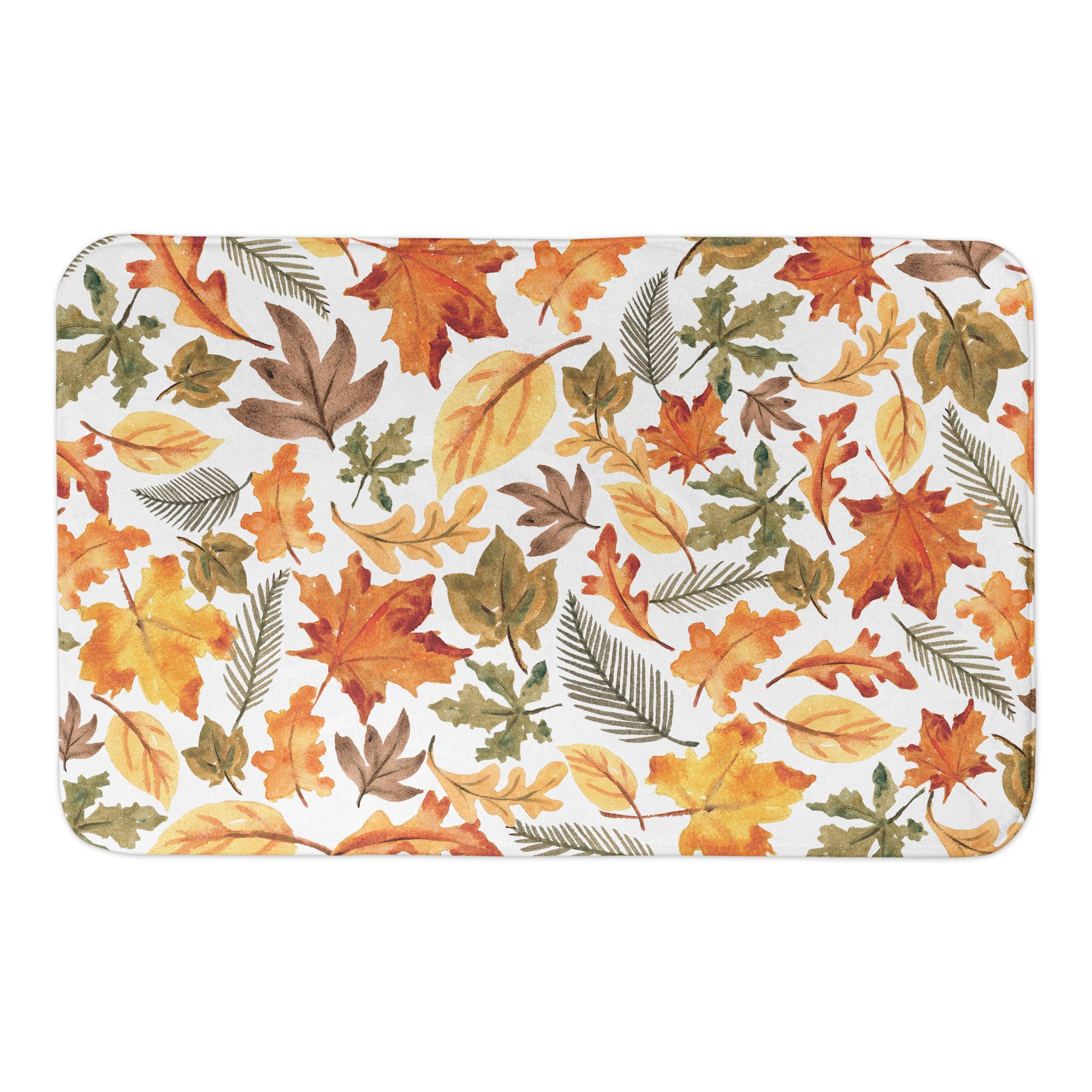 Fall Leaves Pattern Bath Mat