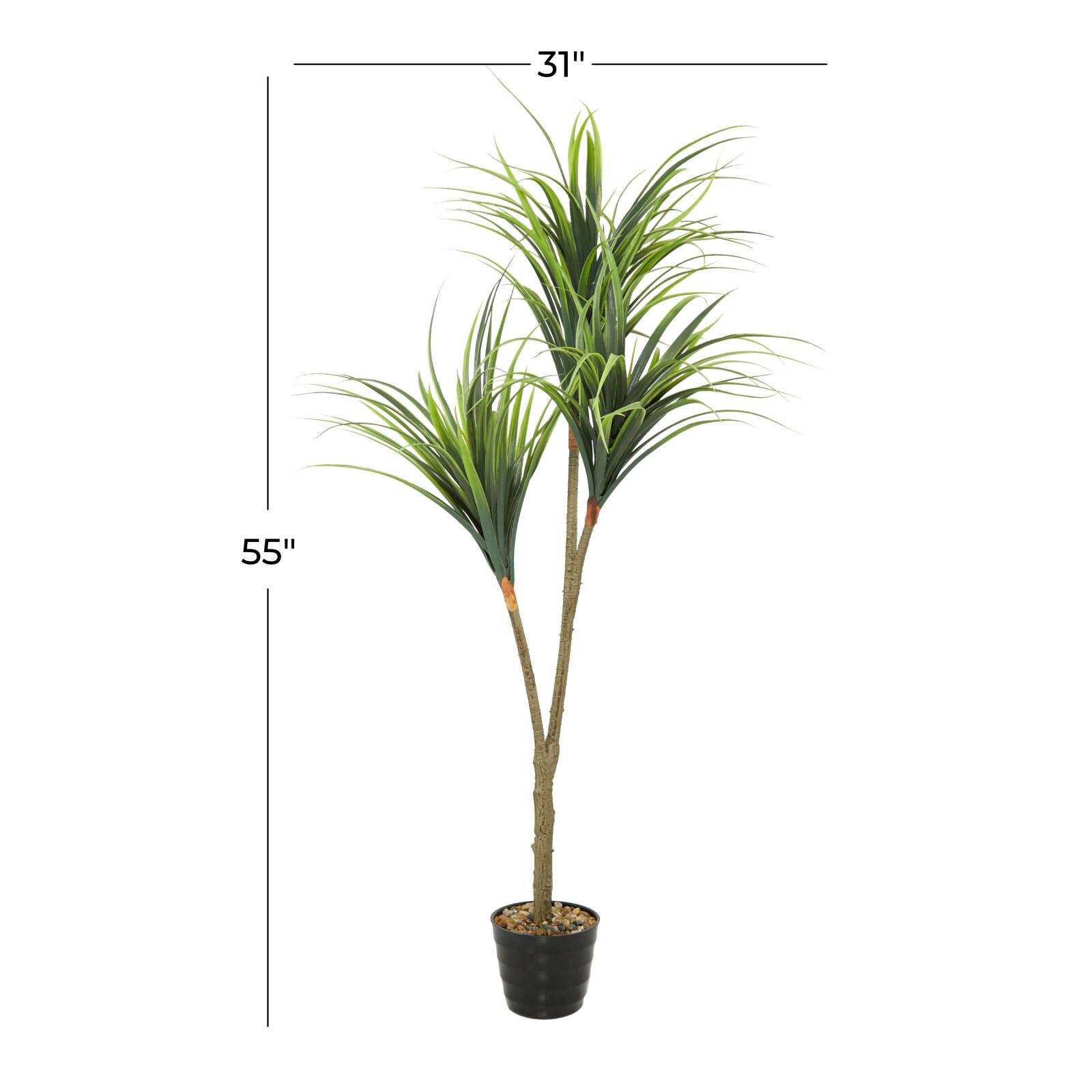 55" Green Vinyl Contemporary Potted Artificial Tree