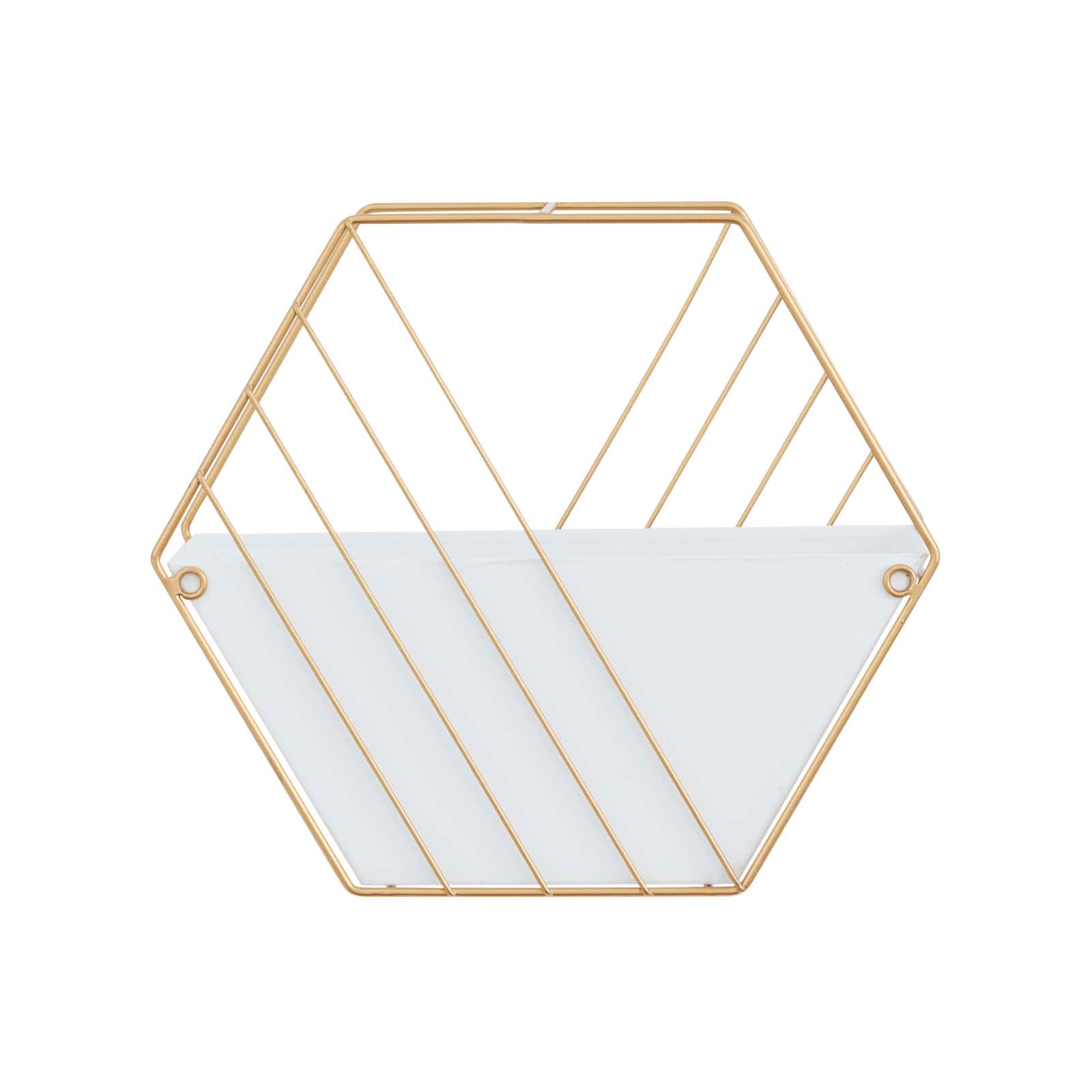 CosmoLiving by Cosmopolitan Set of 2 White Iron Contemporary Planter, 10" x 12" x 5"