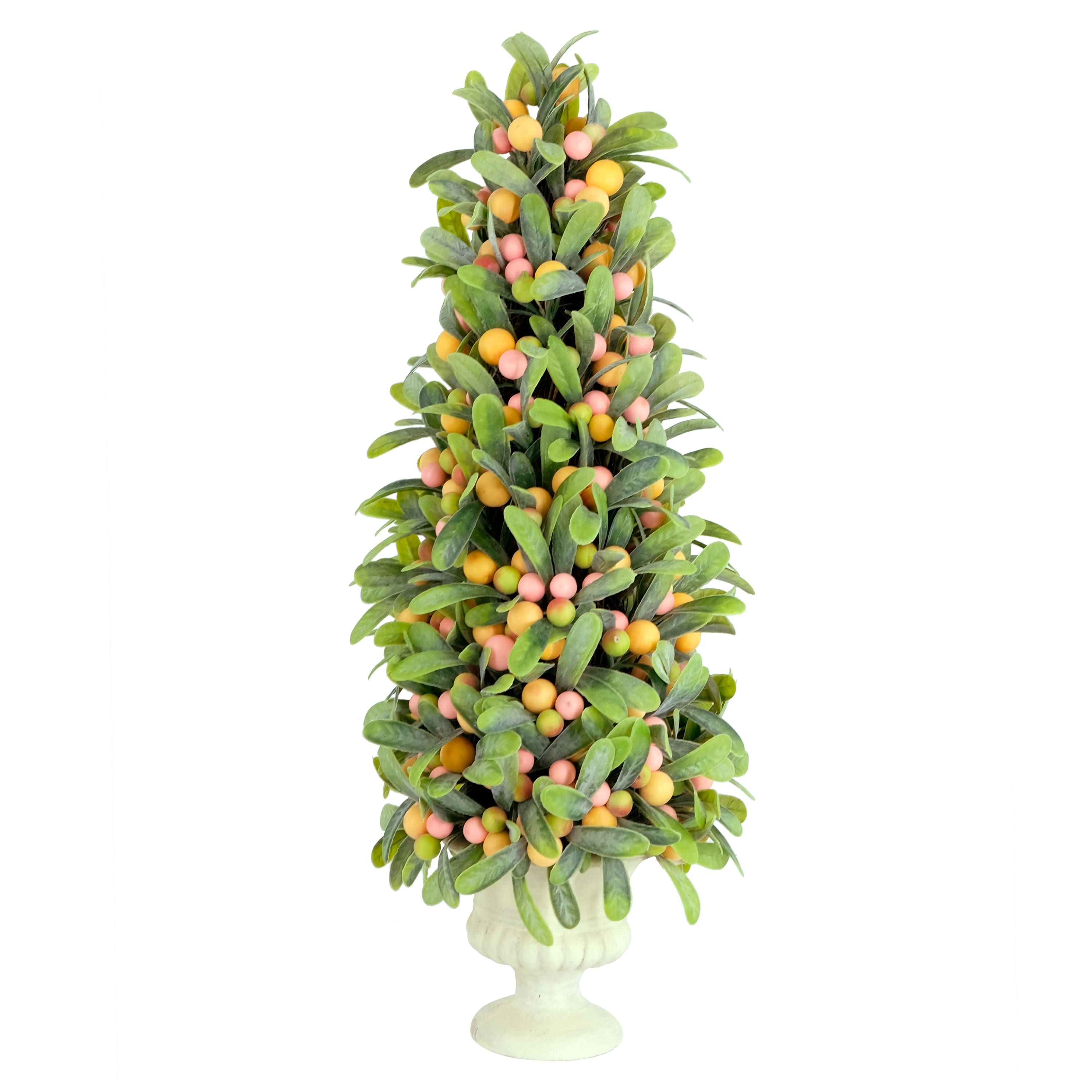 6 Pack: 20&#x27;&#x27; Multicolor Mini Spring Mistletoe Tree with Berries in Potted Pulp