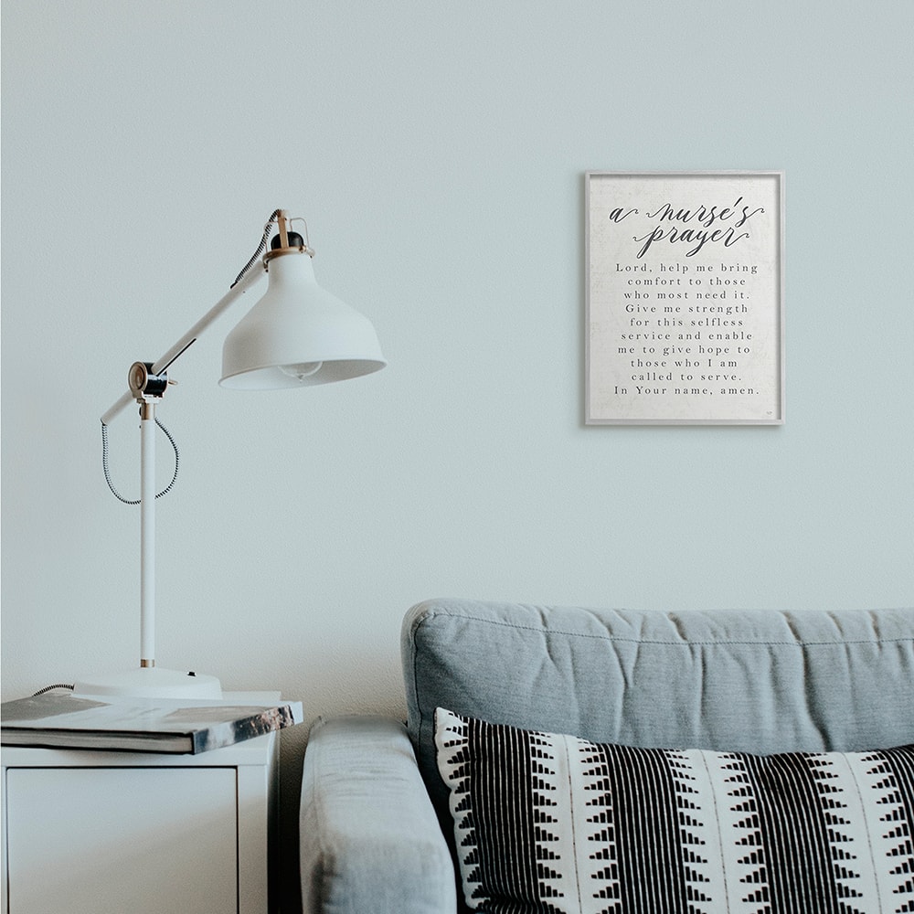 Stupell Industries A Nurse's Prayer Inspirational Office Faith Framed Wall Art