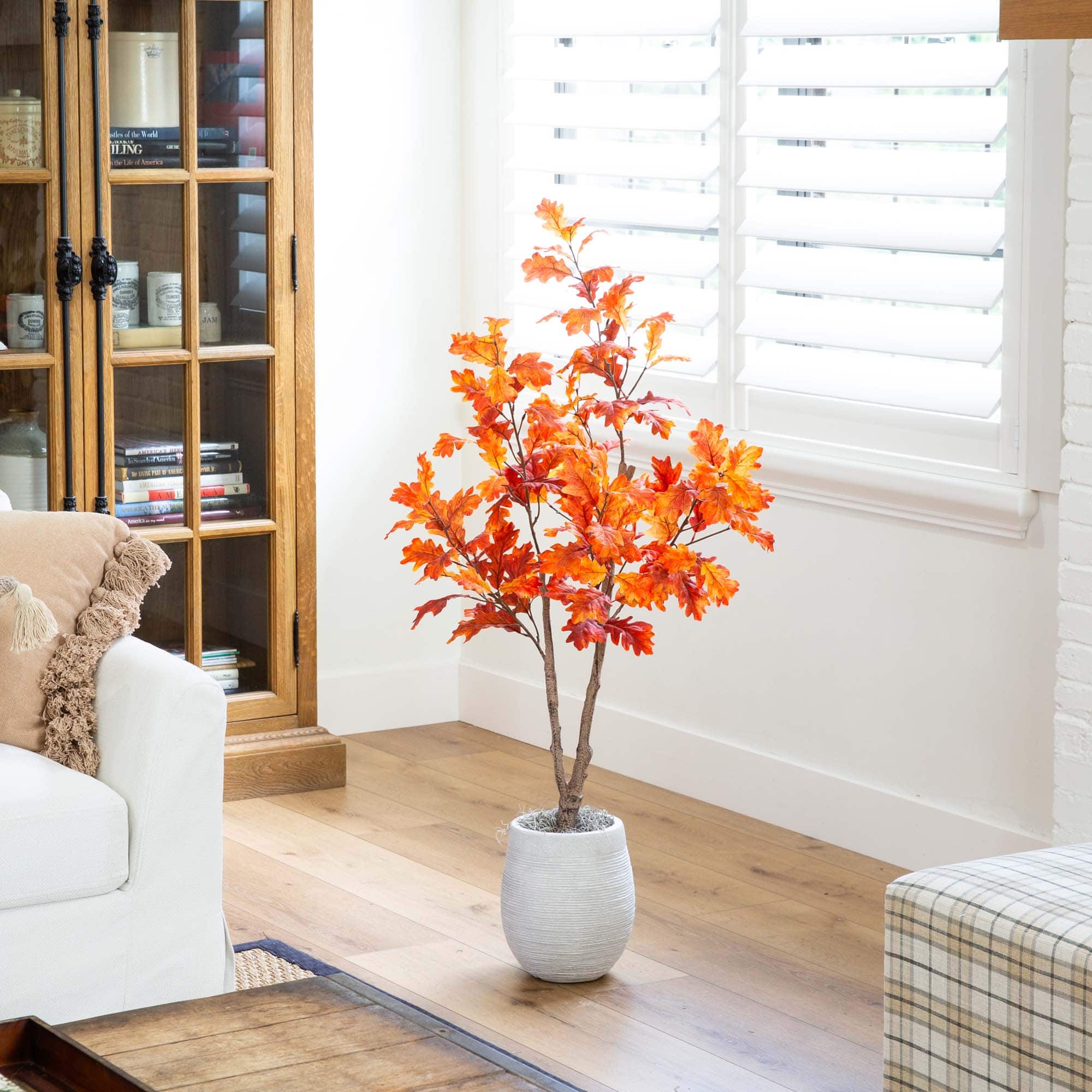 4ft. Potted Artificial Autumn Oak Tree