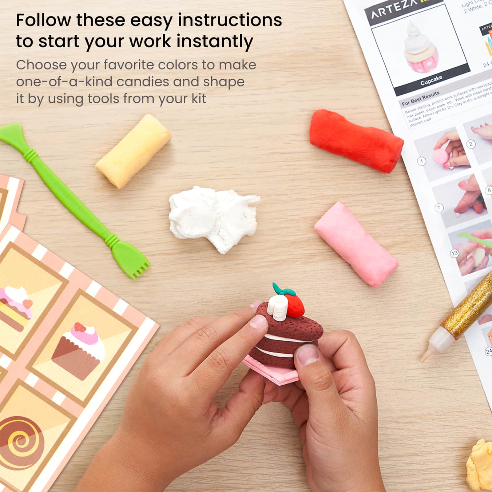 Arteza® Kids Sweet Shop Medium Stage Clay Kit, 72 pcs