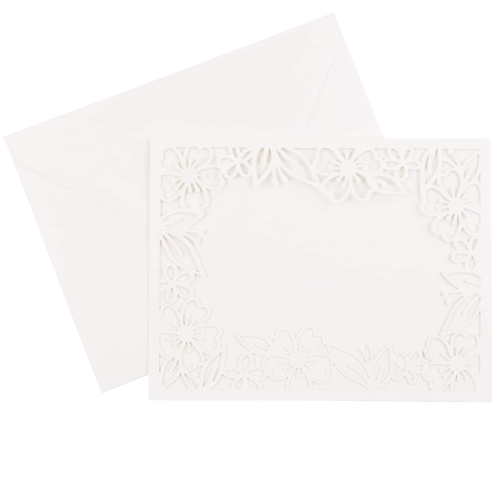 Floral Border Cards &#x26; Envelopes by Recollections&#x2122;, 4.25&#x22; x 5.5&#x22;