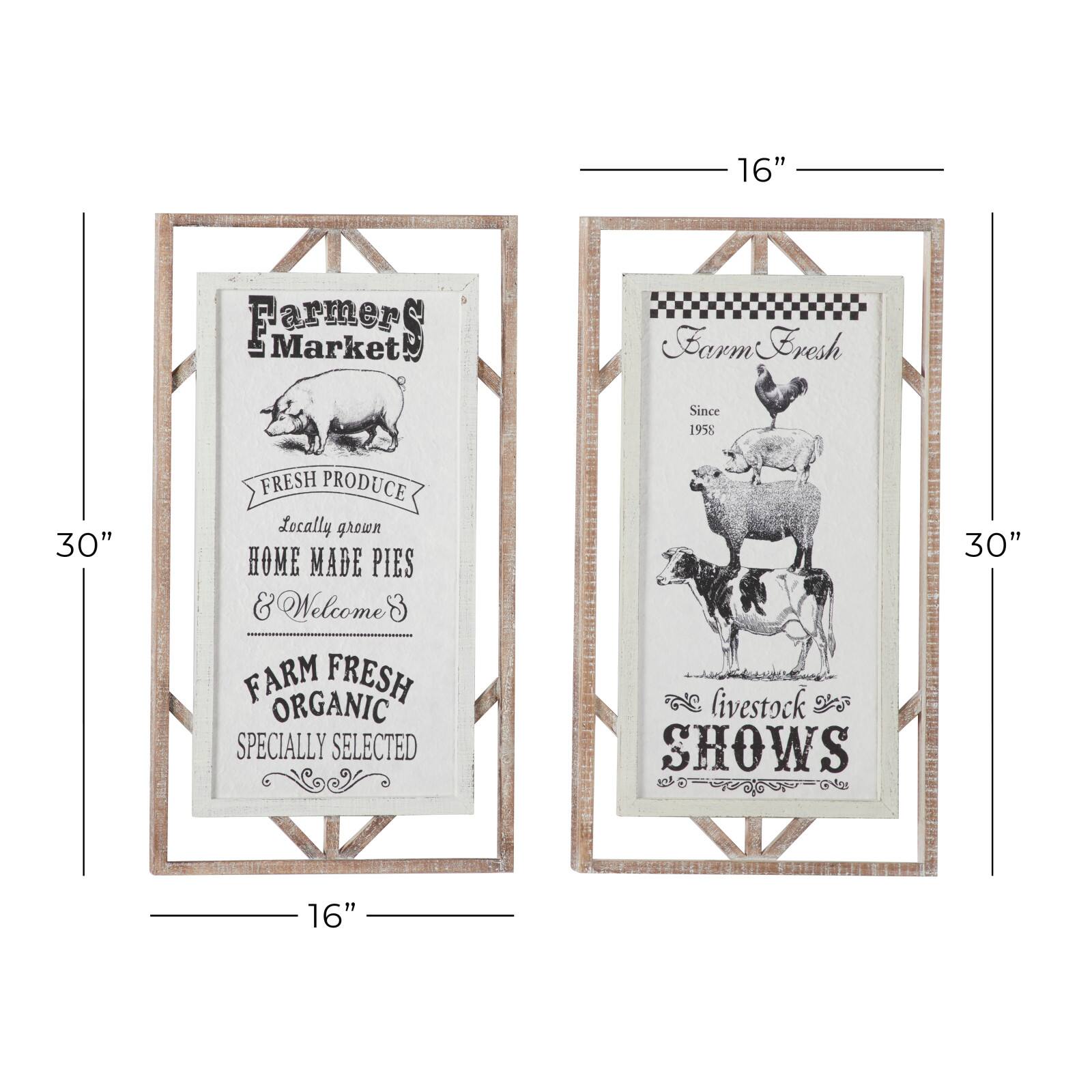 White Wood Farmhouse Wall Décor Sign Set