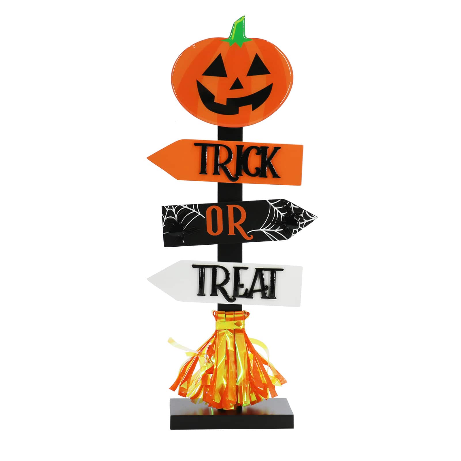 13&#x22; Jack-o&#x27;-Lantern Trick-or-Treat Tabletop Road Sign by Ashland&#xAE;