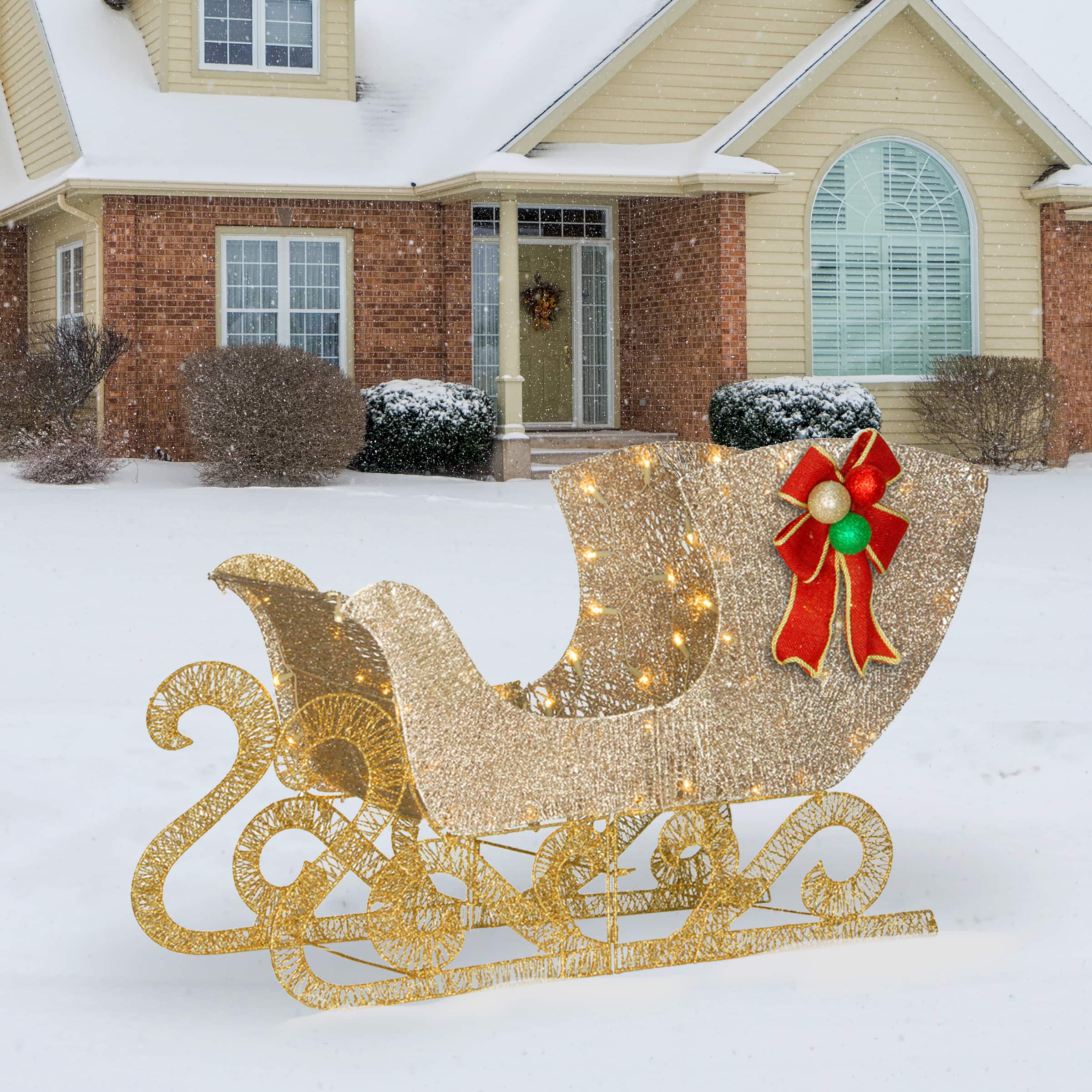 3ft. Crystal Splendor Sleigh with 70 White LED Lights