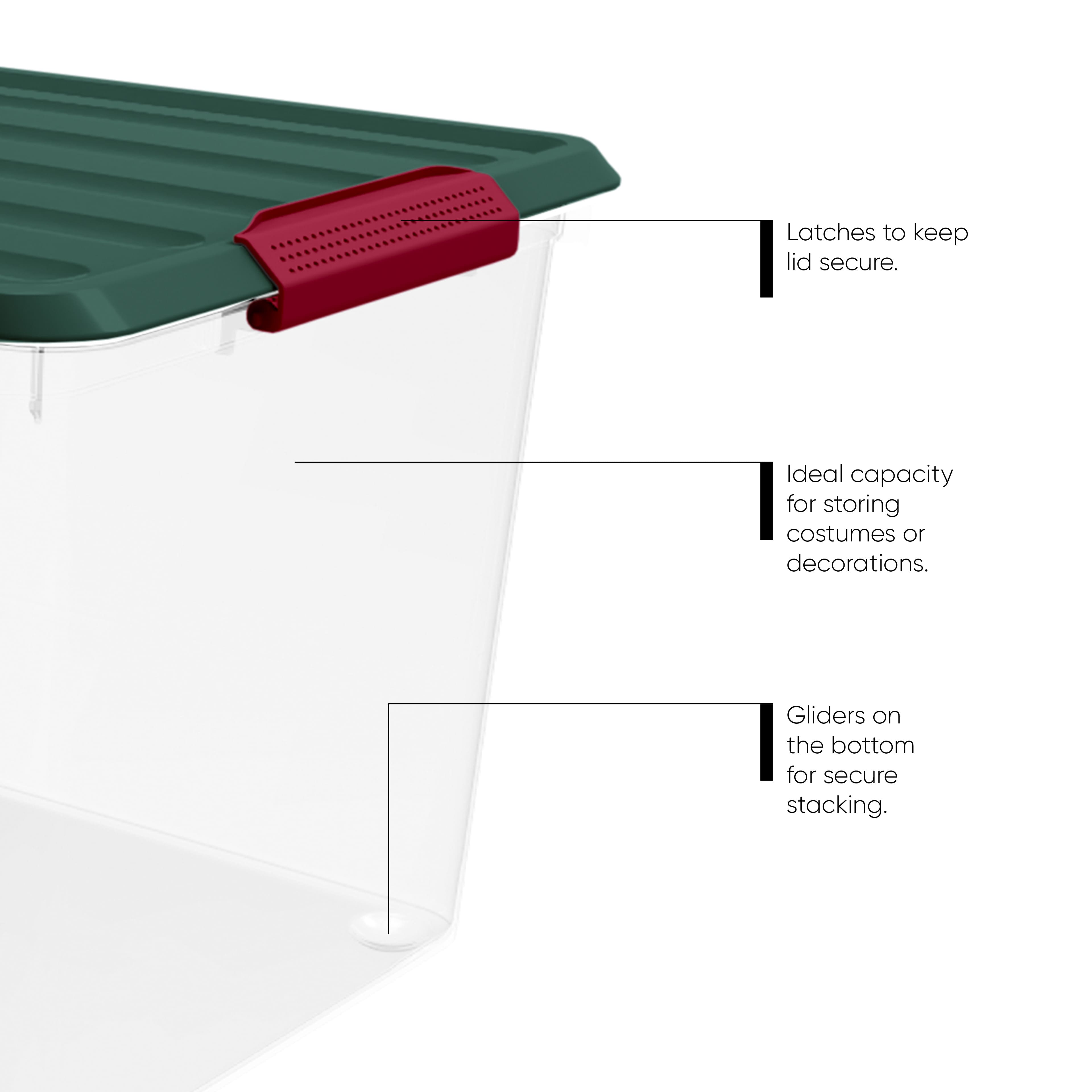 23.25&#x22; x 15.5&#x22; x 13.5&#x22; Latching Plastic Ornament Storage with Dividers by Simply Tidy&#xAE;