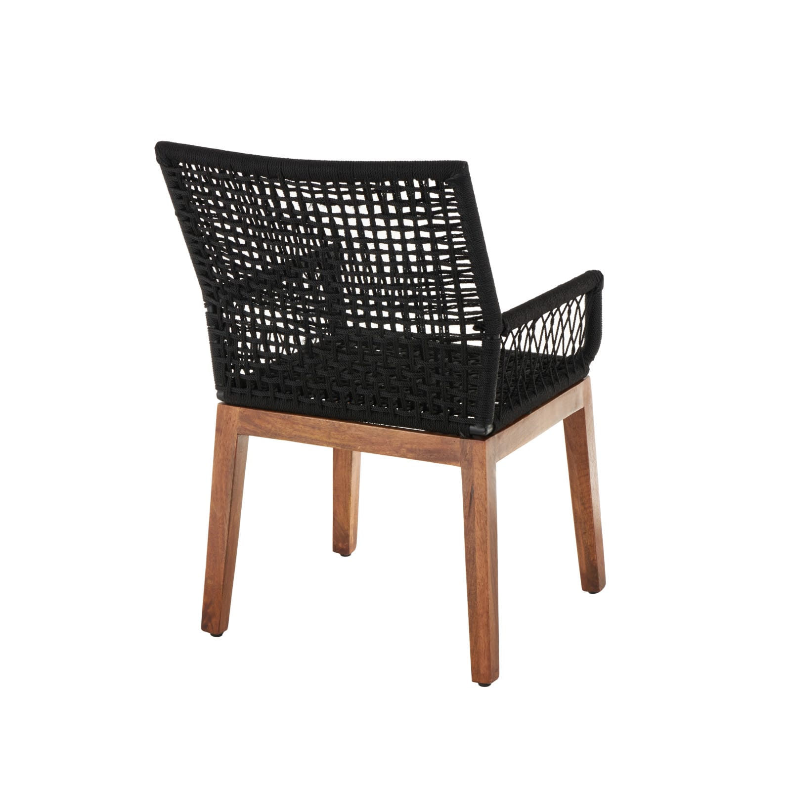 24" x 37" Black Jute Rope Handmade Woven Living Room Accent Chair 