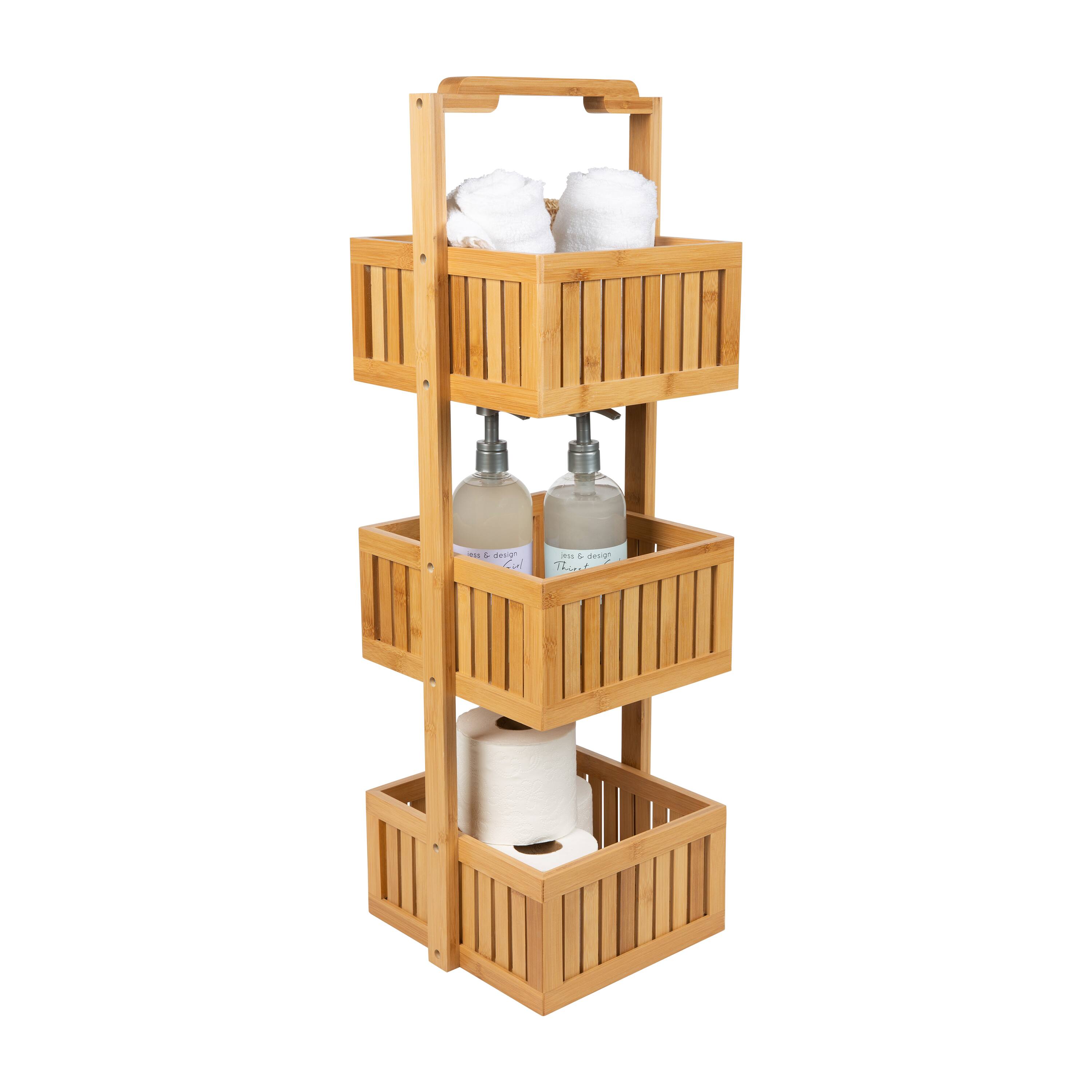 Organize It All Lohas Bamboo Deluxe 3-Tier Bathroom Caddy