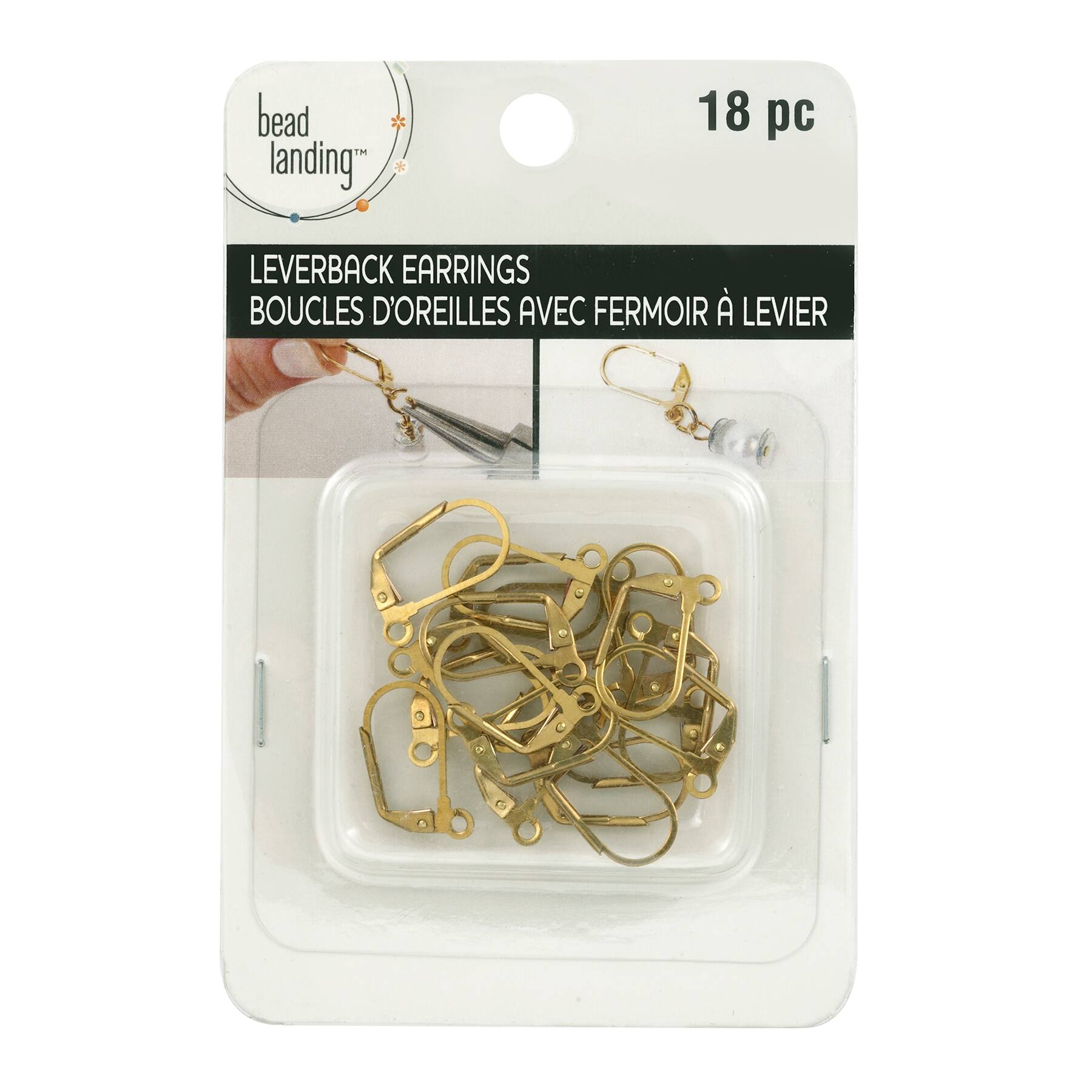 8mm Flat Pad Leverback Earring Hooks, Brass Plated, Pick Your Amount, C34 