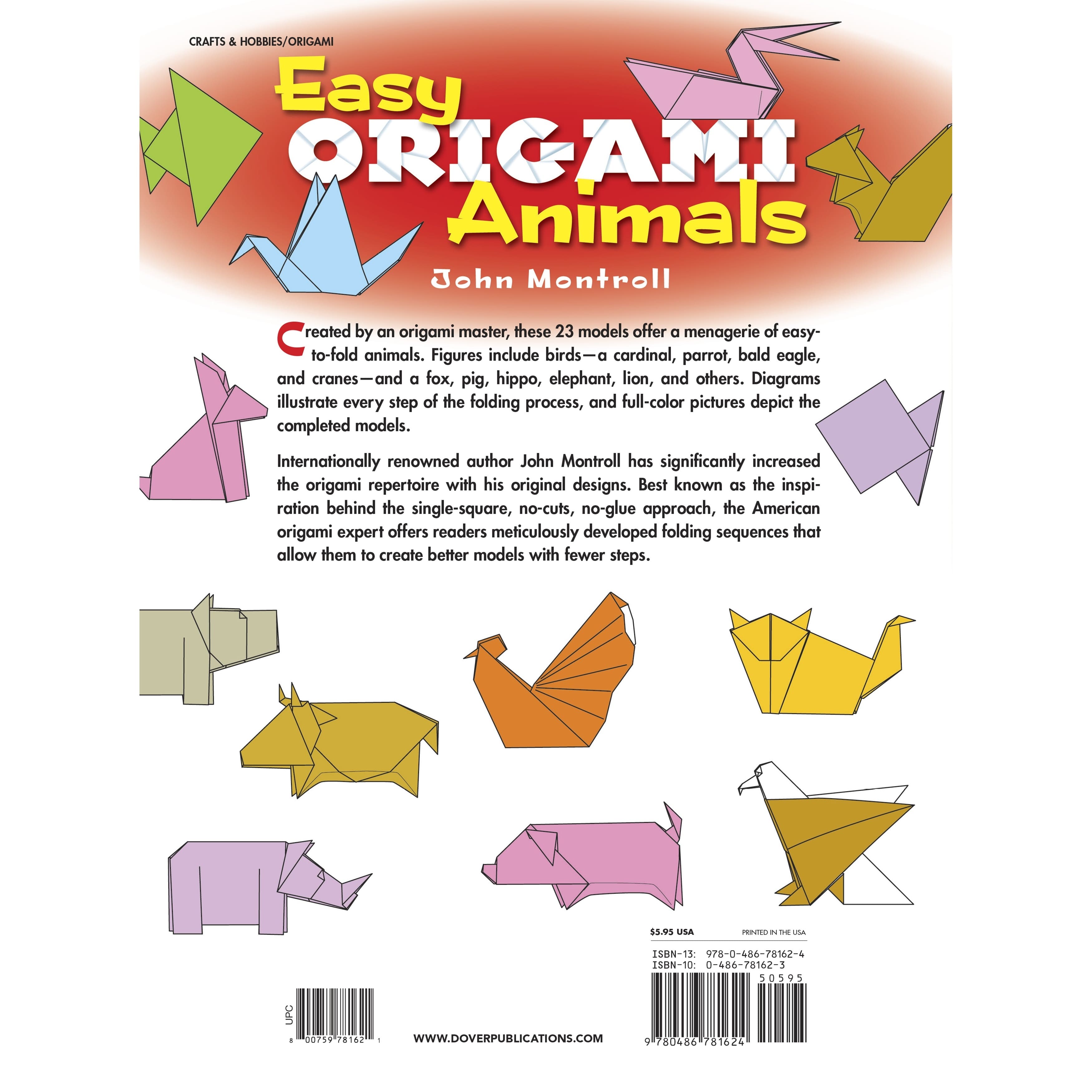 Dover Publications Easy Origami Animals Book