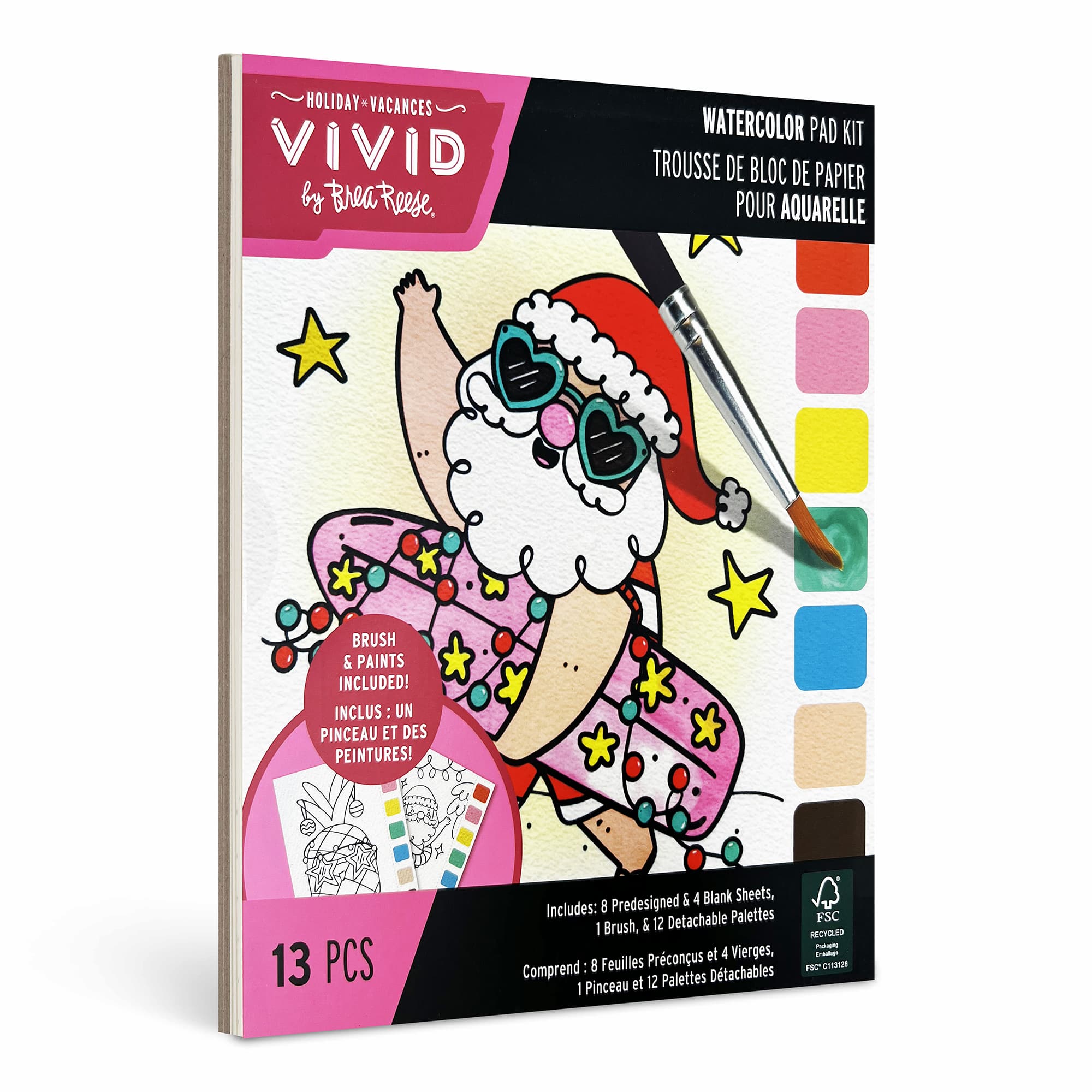 VIVID by Brea Reese&#xAE; Surfin&#x27; Santa Holiday Watercolor Pad Kit