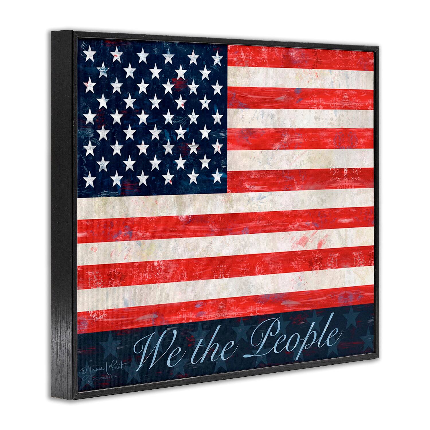 Stupell Industries We The People Flag Framed Giclee Art