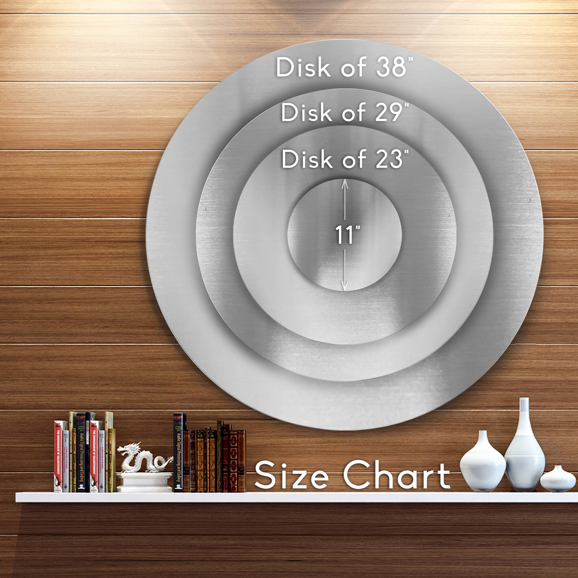 Designart - Flying Birds Illustration&#x27; Disc Large Animal Metal Circle Wall Art