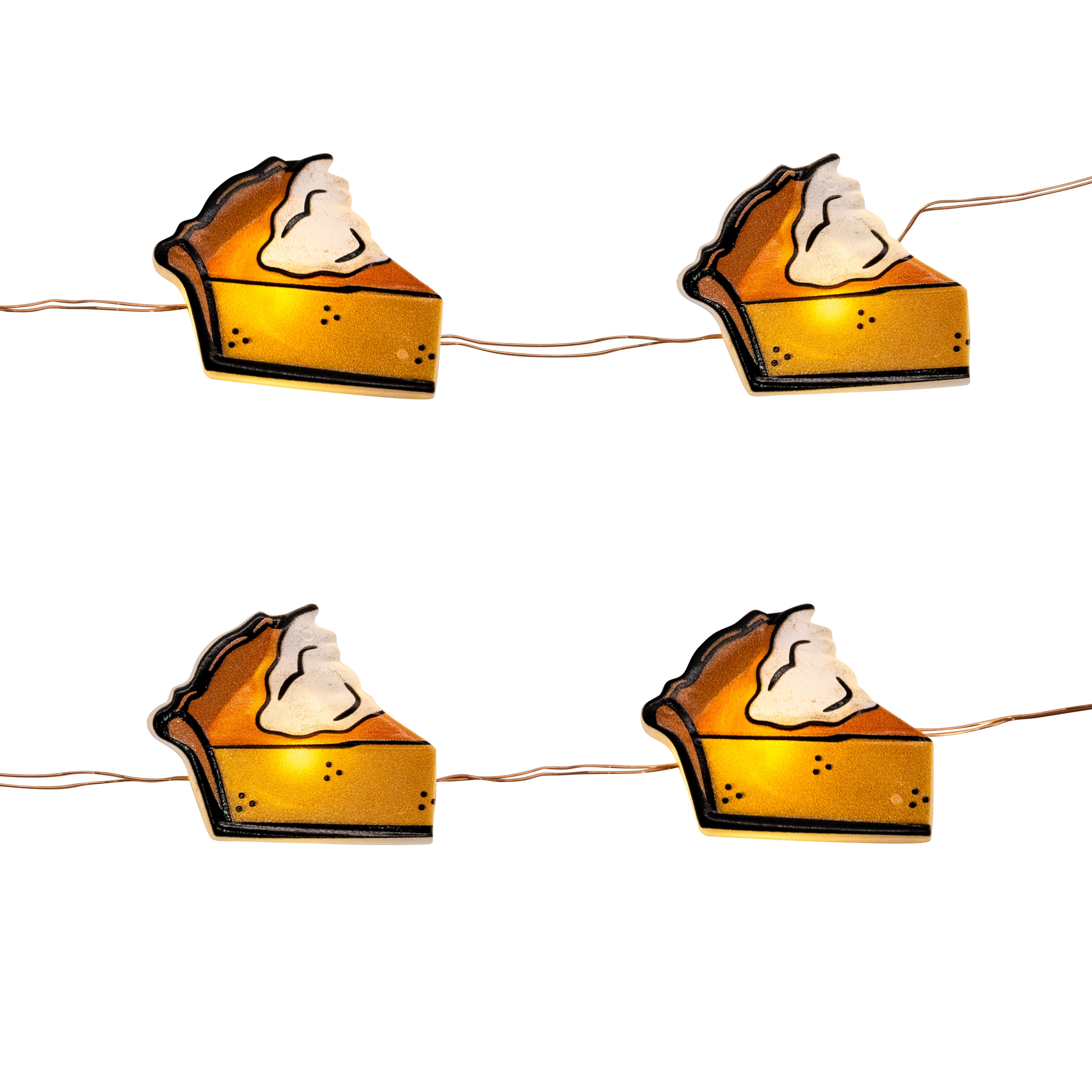 12ct. Warm White LED Pumpkin Pie Icon String Lights by Ashland®