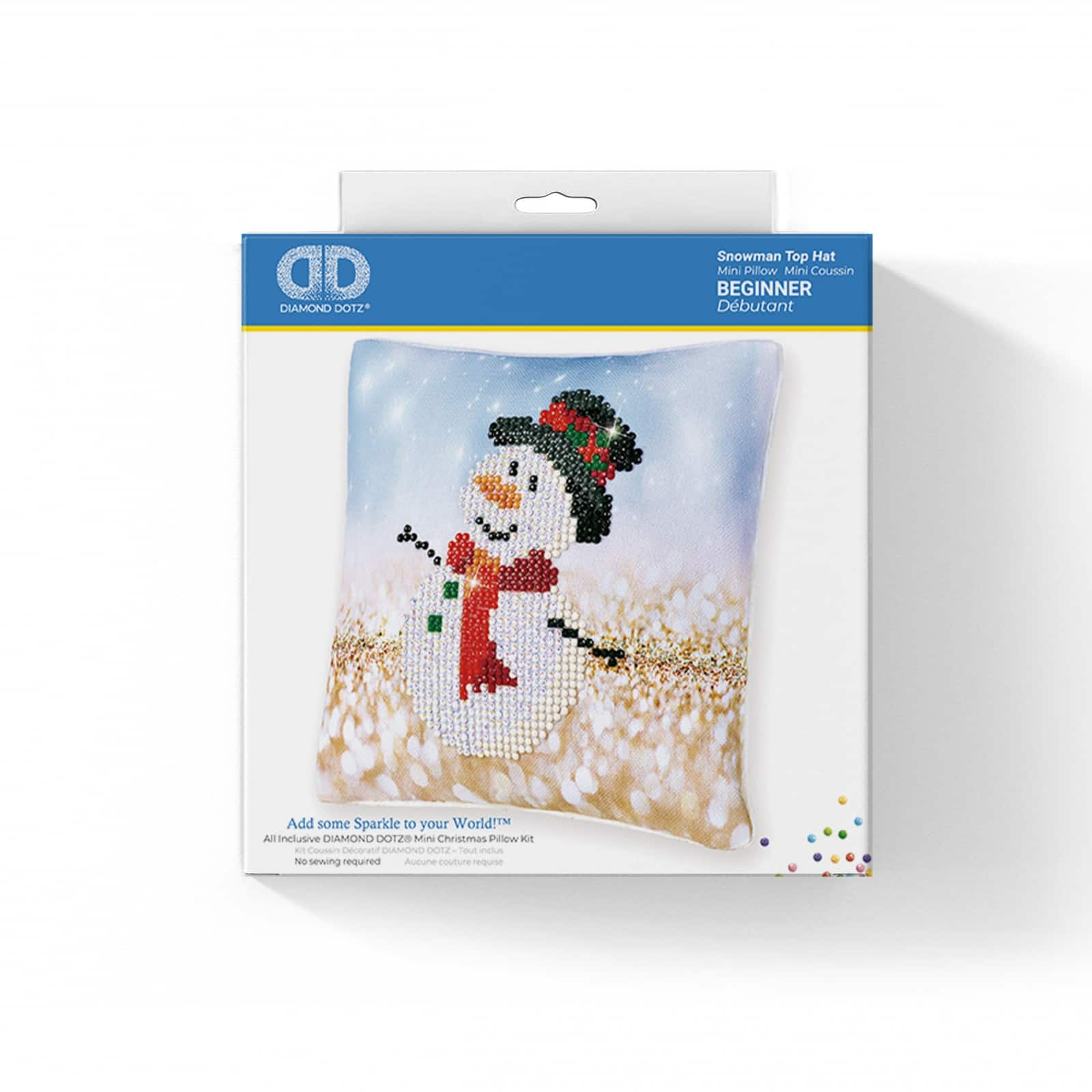 Diamond Dotz&#xAE; Beginner Snowman Top Hat Decorative Mini Pillow Kit