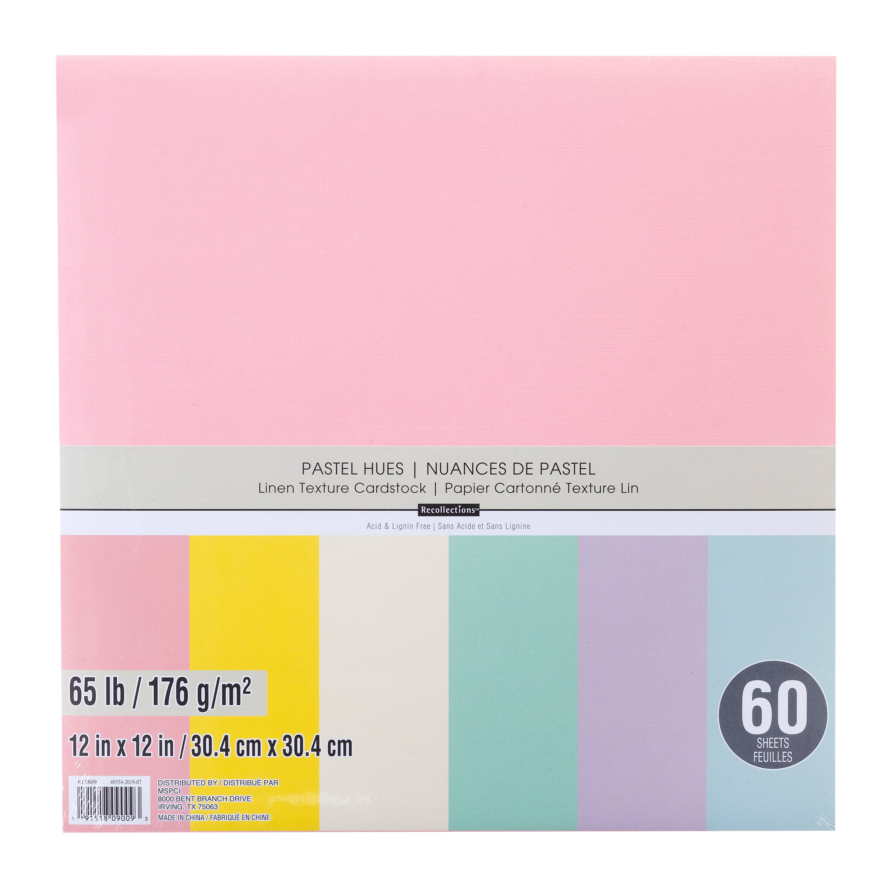 Pastel Hues 12" x 12" Linen Texture Cardstock by Recollections™, 60 Sheets