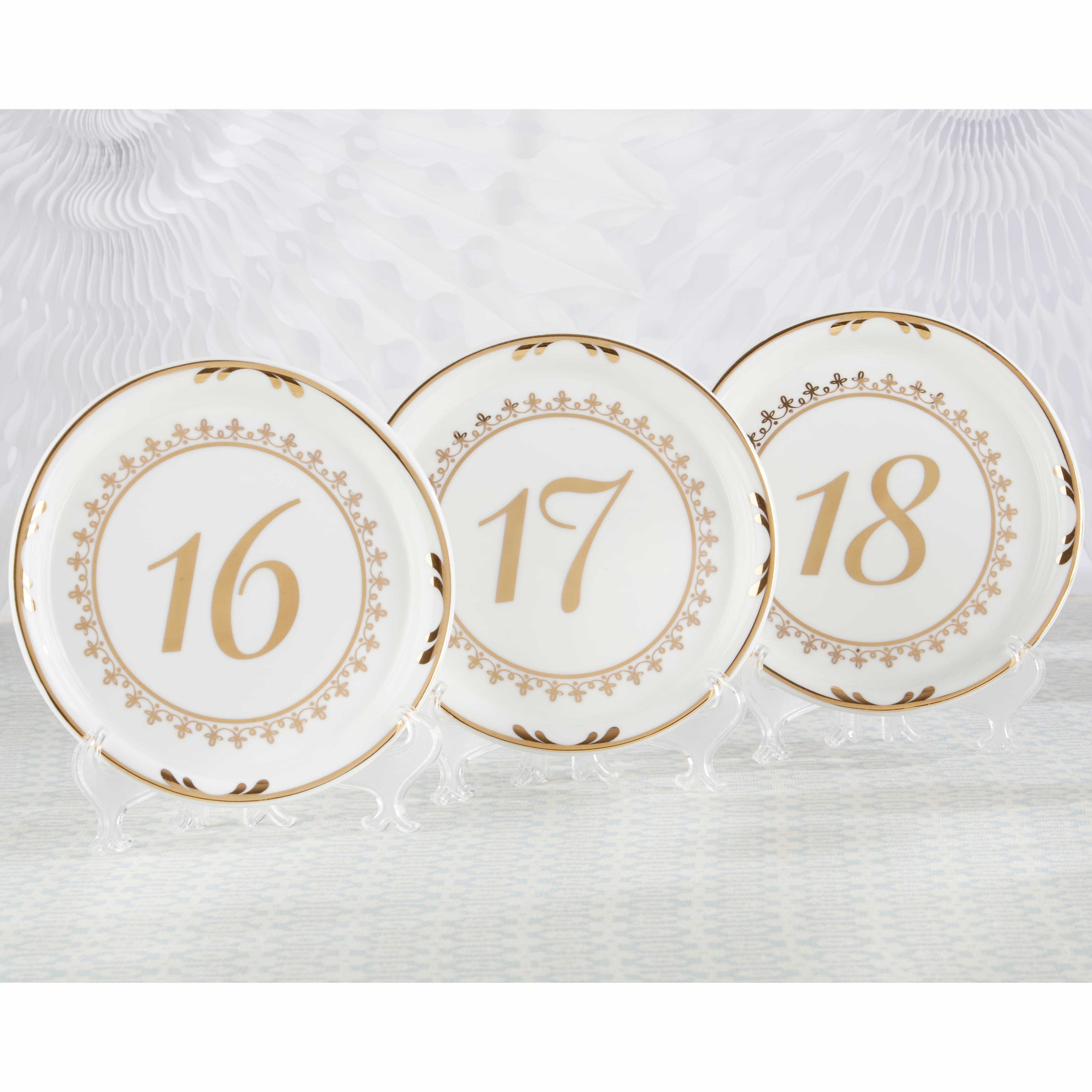 kate aspen tea time vintage plate table numbers 13 to 18
