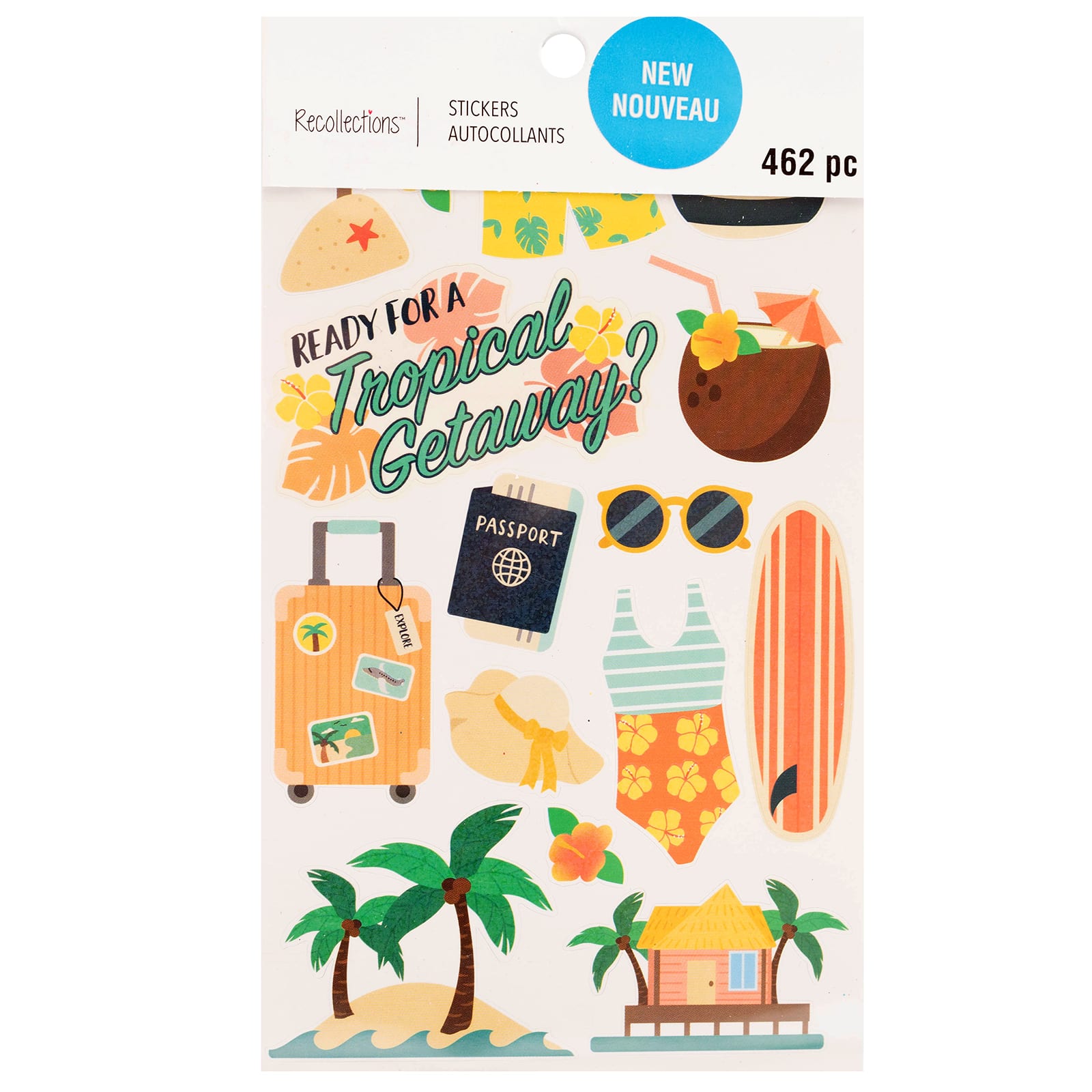 12 Pack: Tropical Vacation Stickers by Recollections™