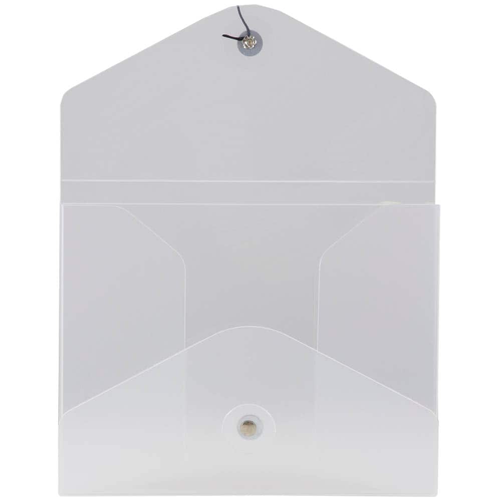 JAM Paper Clear 5.25" x 6.75" Button & String Plastic Portfolio