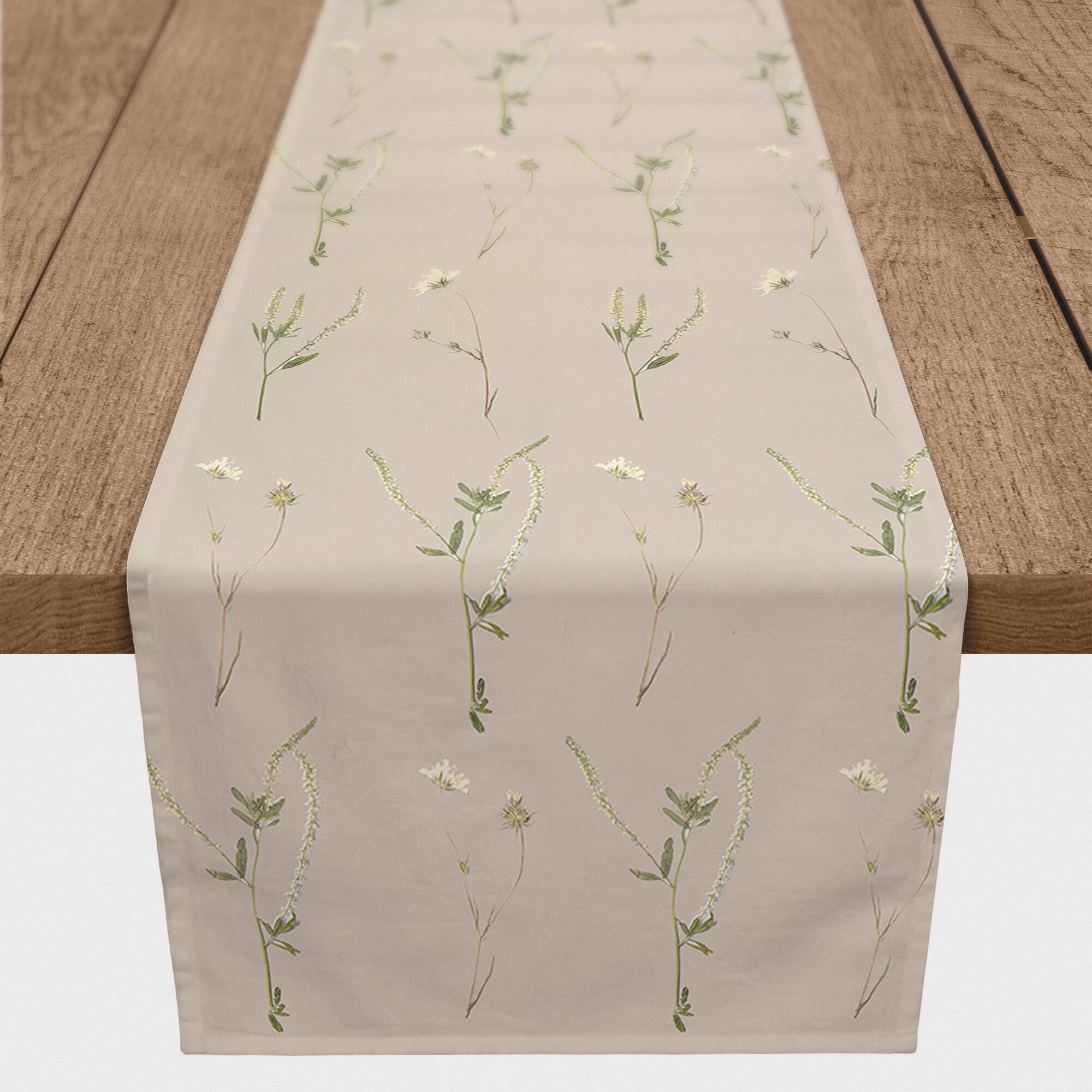 72" Floral Strands Poly Twill Table Runner