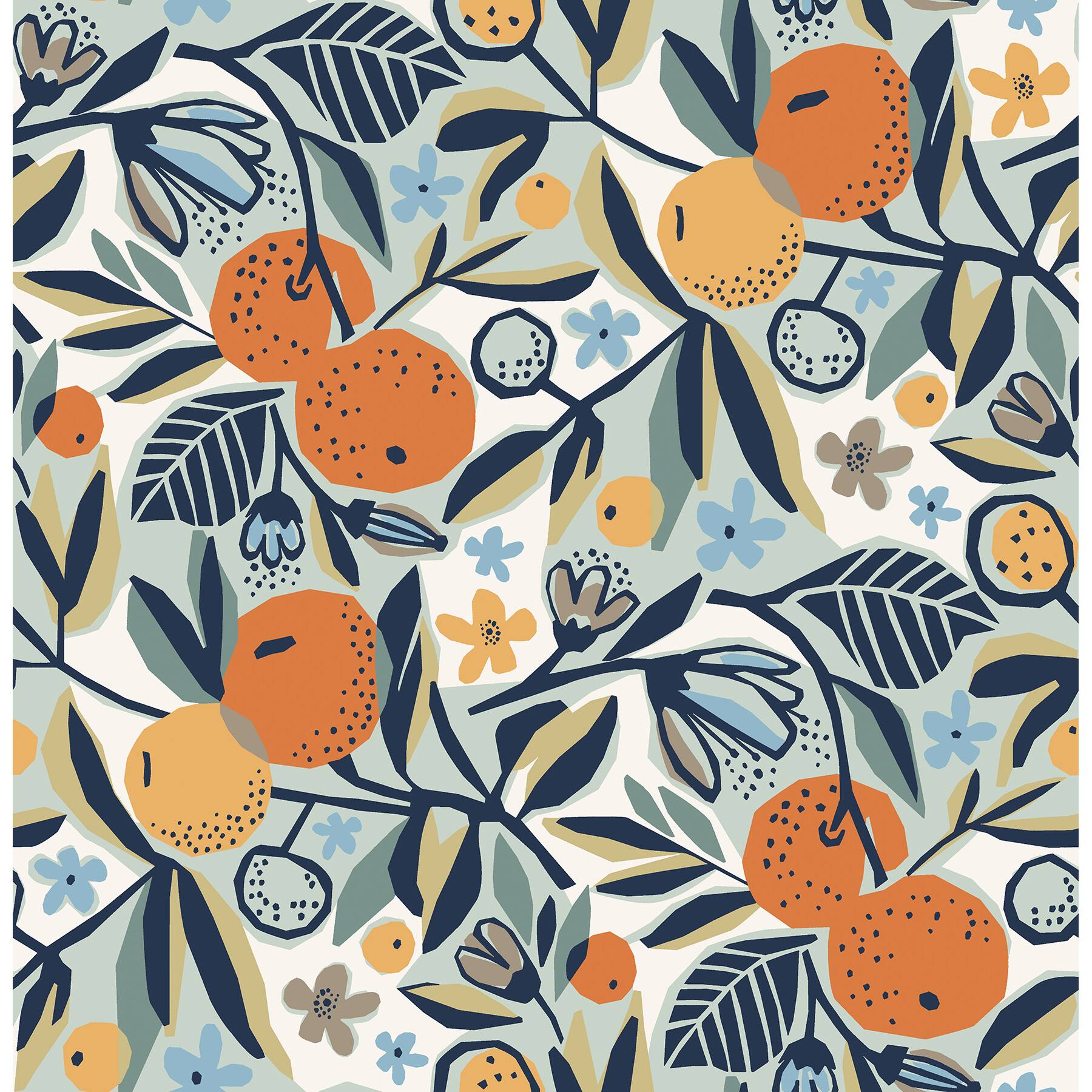 Clementine Garden Peel & Stick Wallpaper