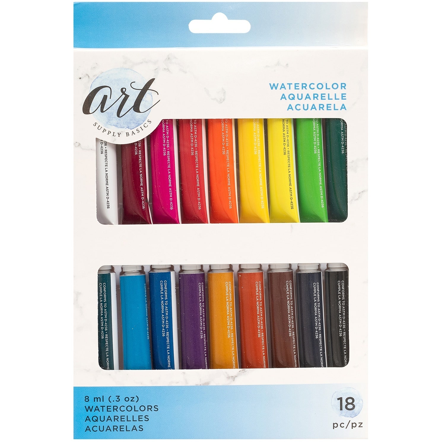 American Crafts Art Supply Basics 18 Color Watercolor Paint Set Michaels   D589284S 1 